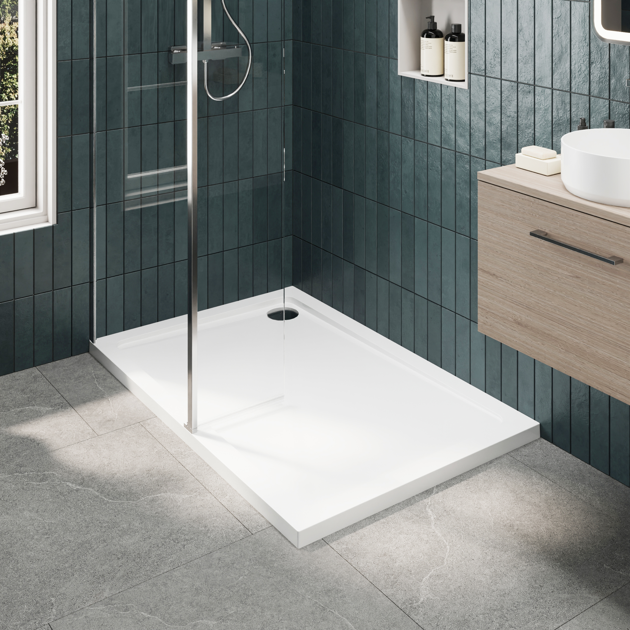 Sleek Lines - Chrome Wetroom Screen