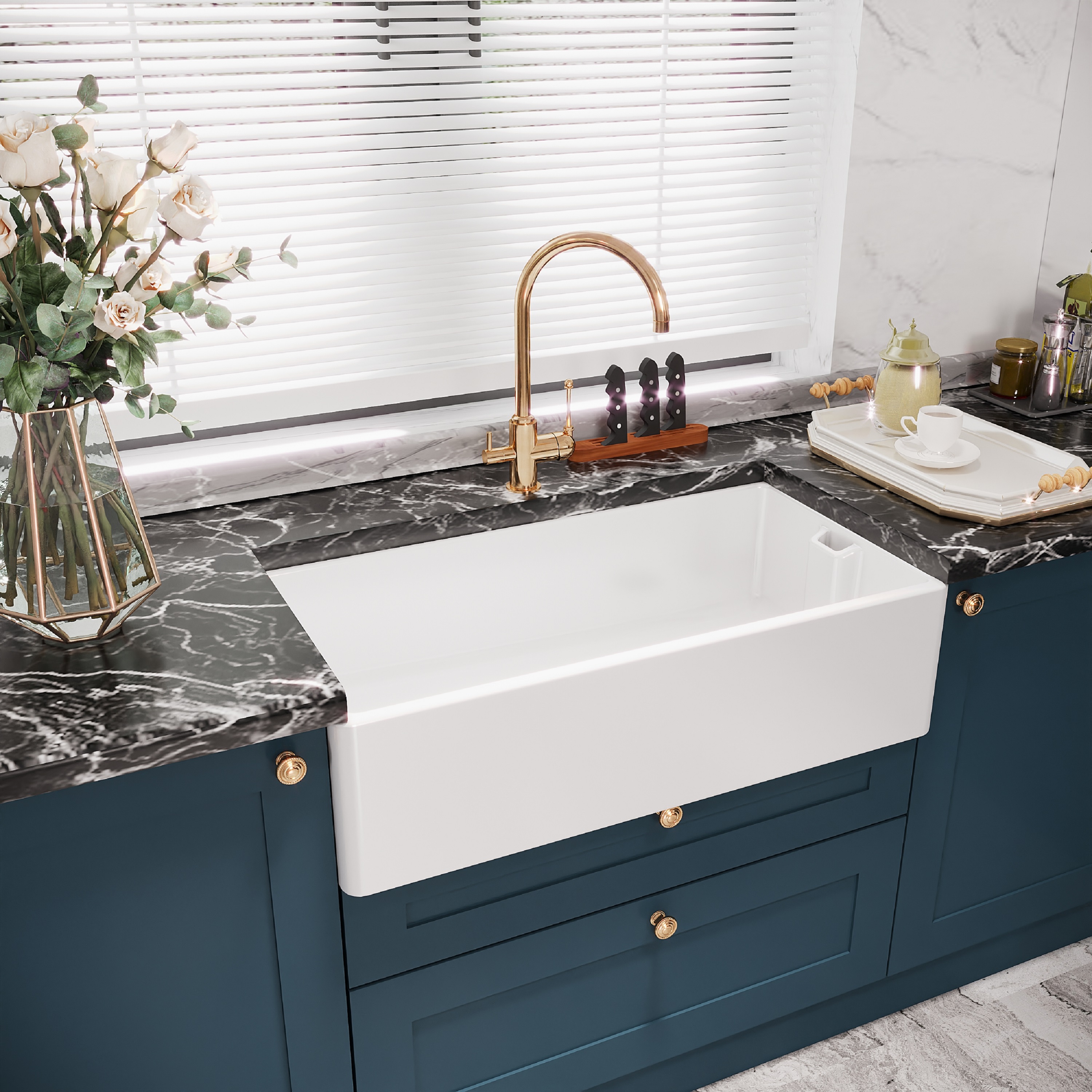 Balterley Single-bowl Fireclay Kitchen Sink