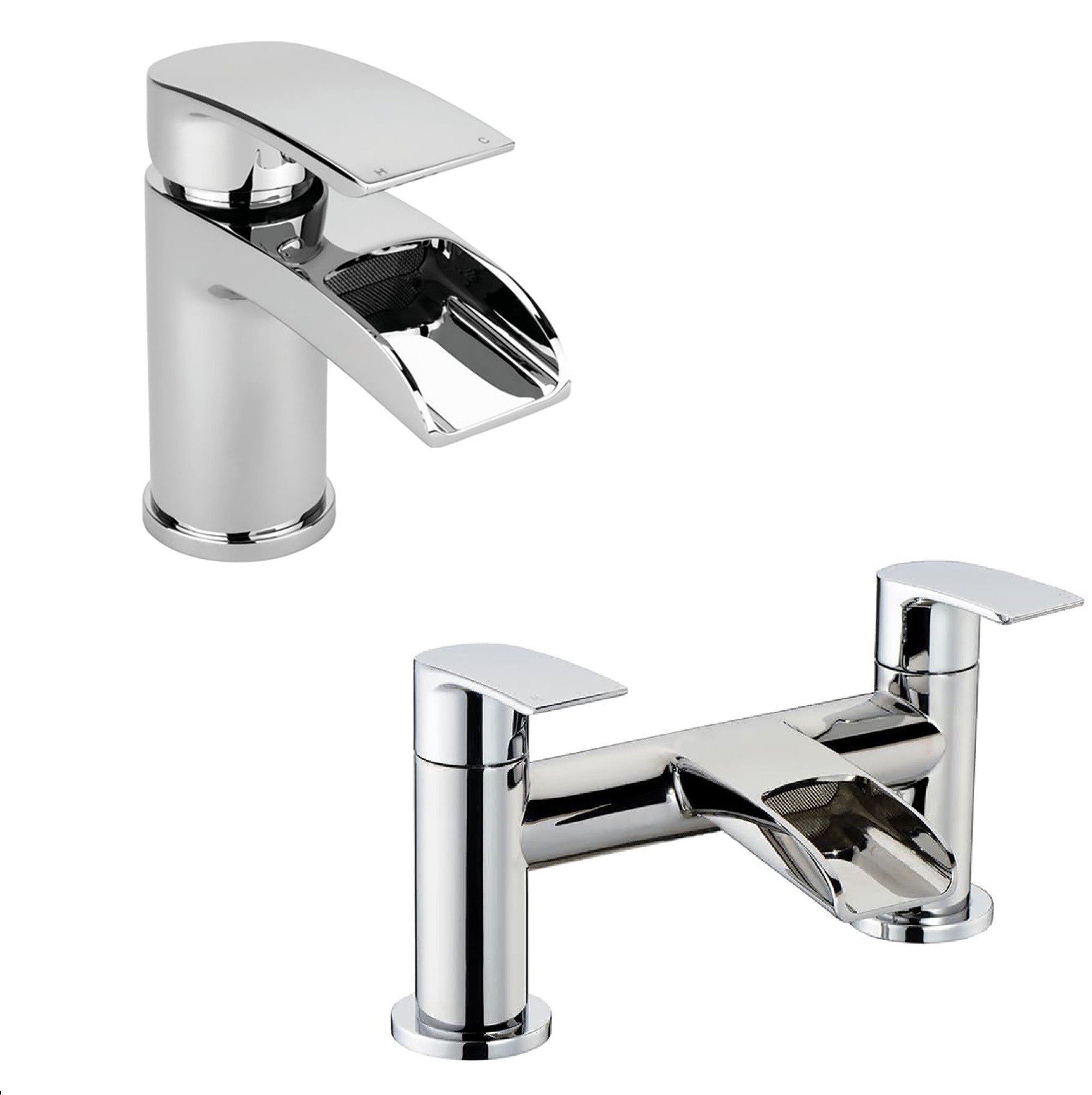 Mono Basin Mixer Bathroom Sink Tap with Choice of Bath Type - Chrome
