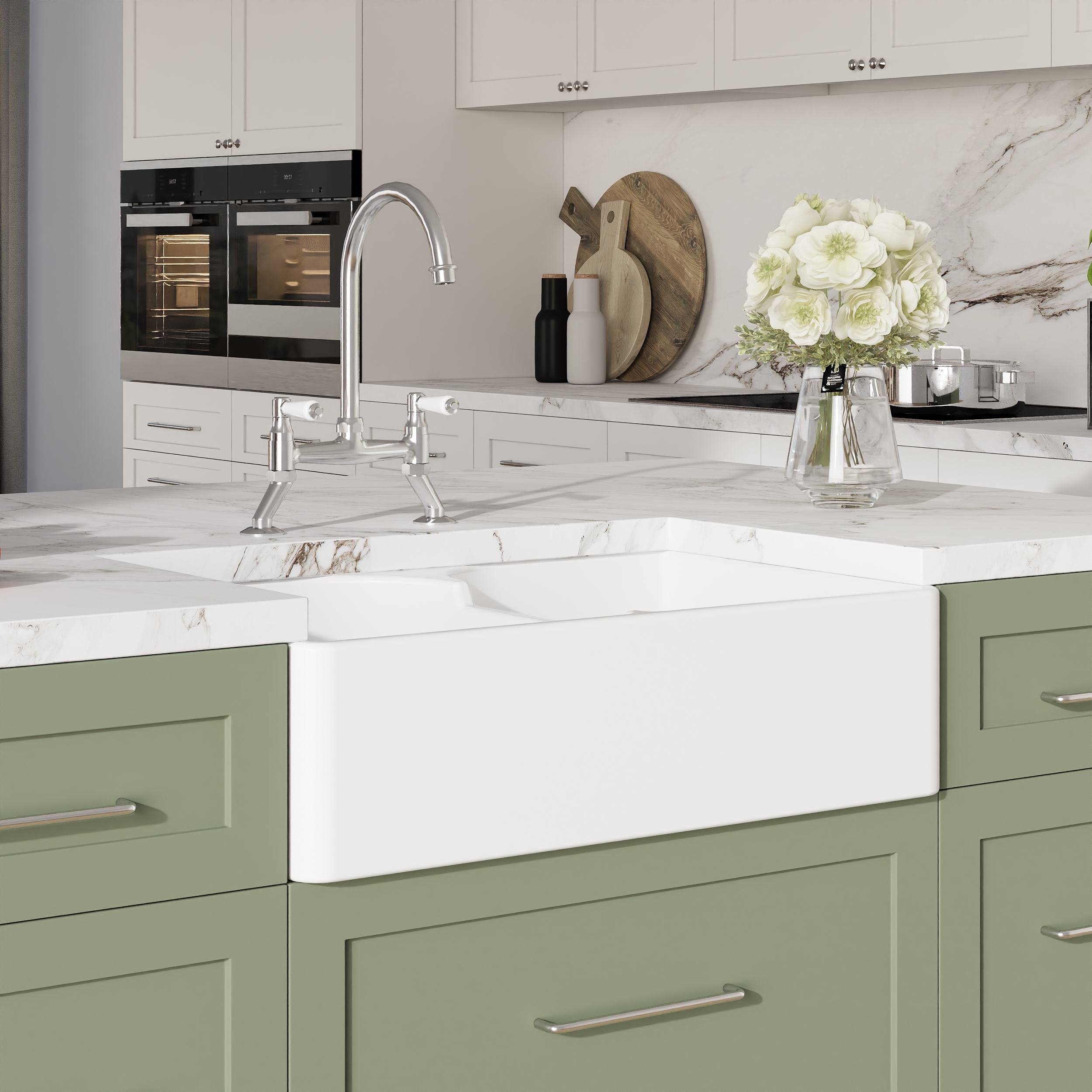 Fireclay Sink in Use