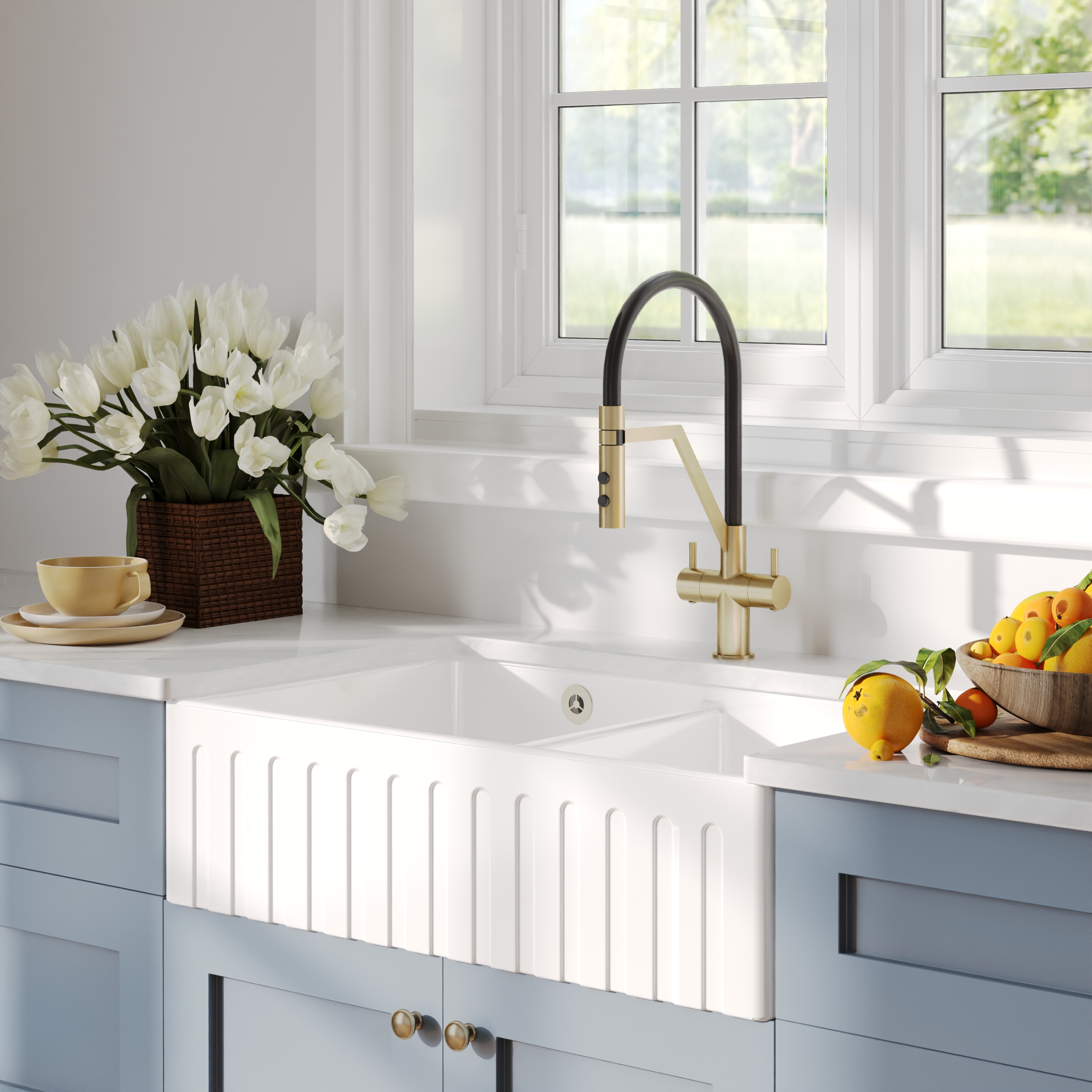 Double Bowl Fireclay Sink