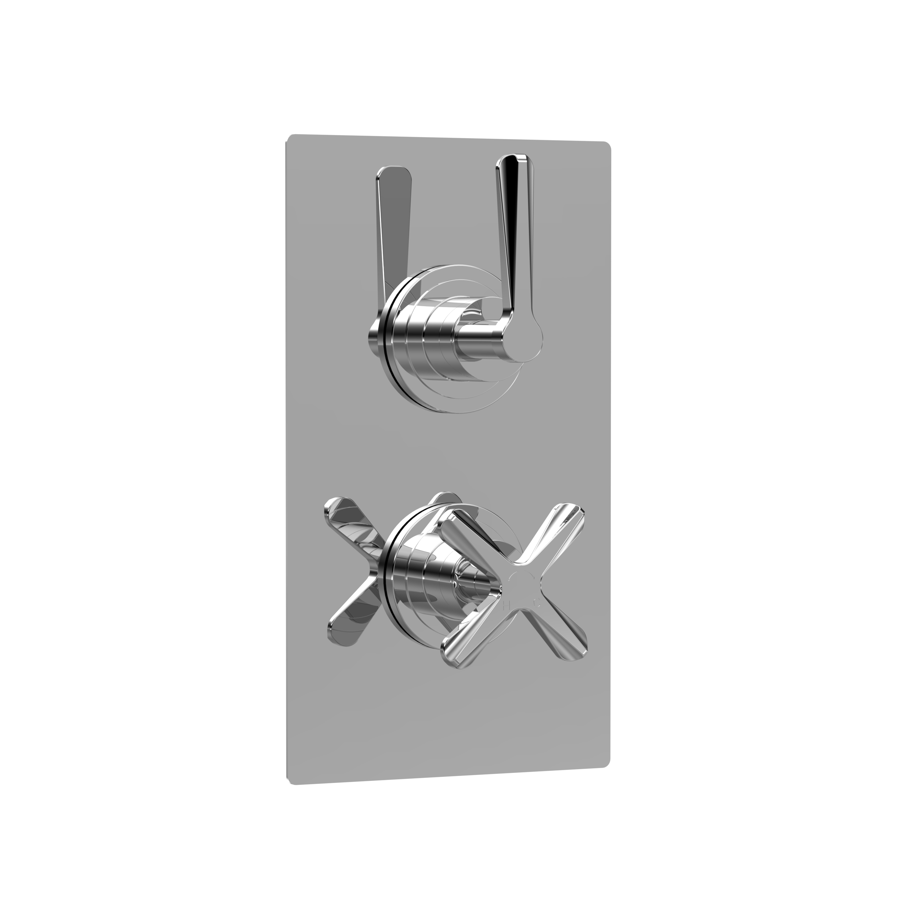 Twin Concealed Crosshead Thermostatic Shower Valve with Diverter (2 Outlets)