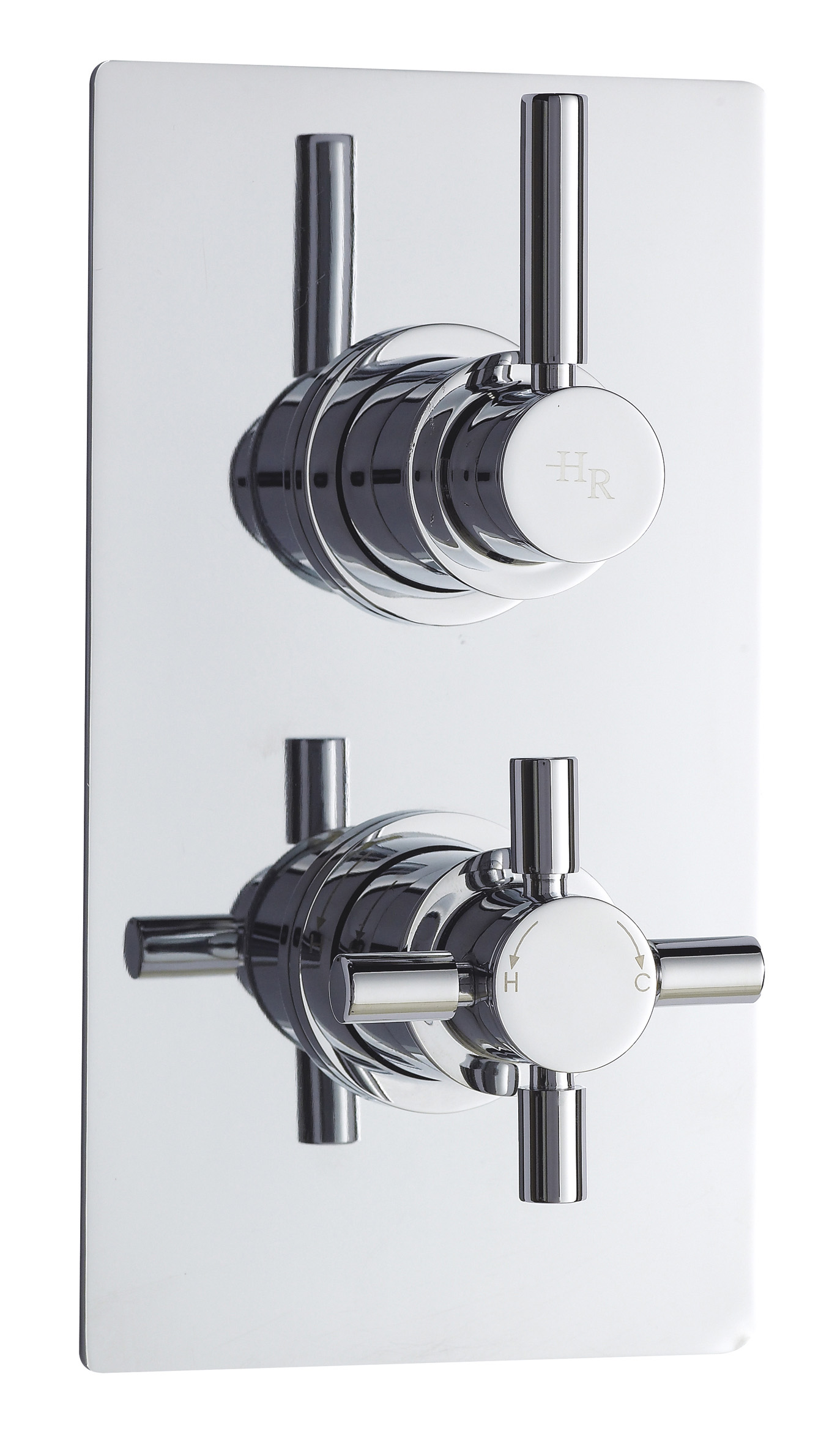 Hudson Reed Tec Pura Chrome 2 Outlet Twin Thermostatic Shower Valve with Diverter A3007