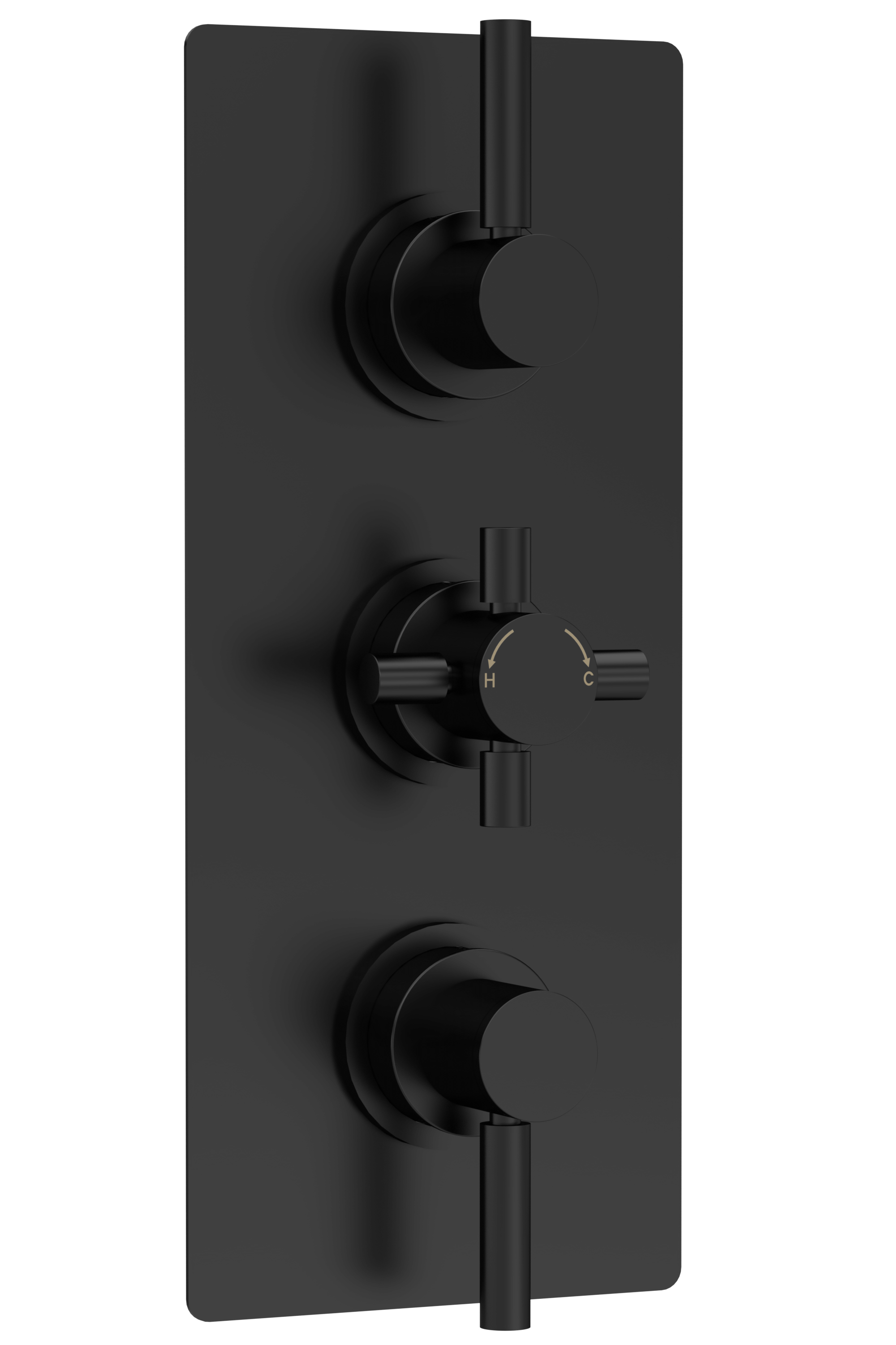 Hudson Reed Tec Pura Matt Black 2 Outlet Triple Thermostatic Shower Valve A4003