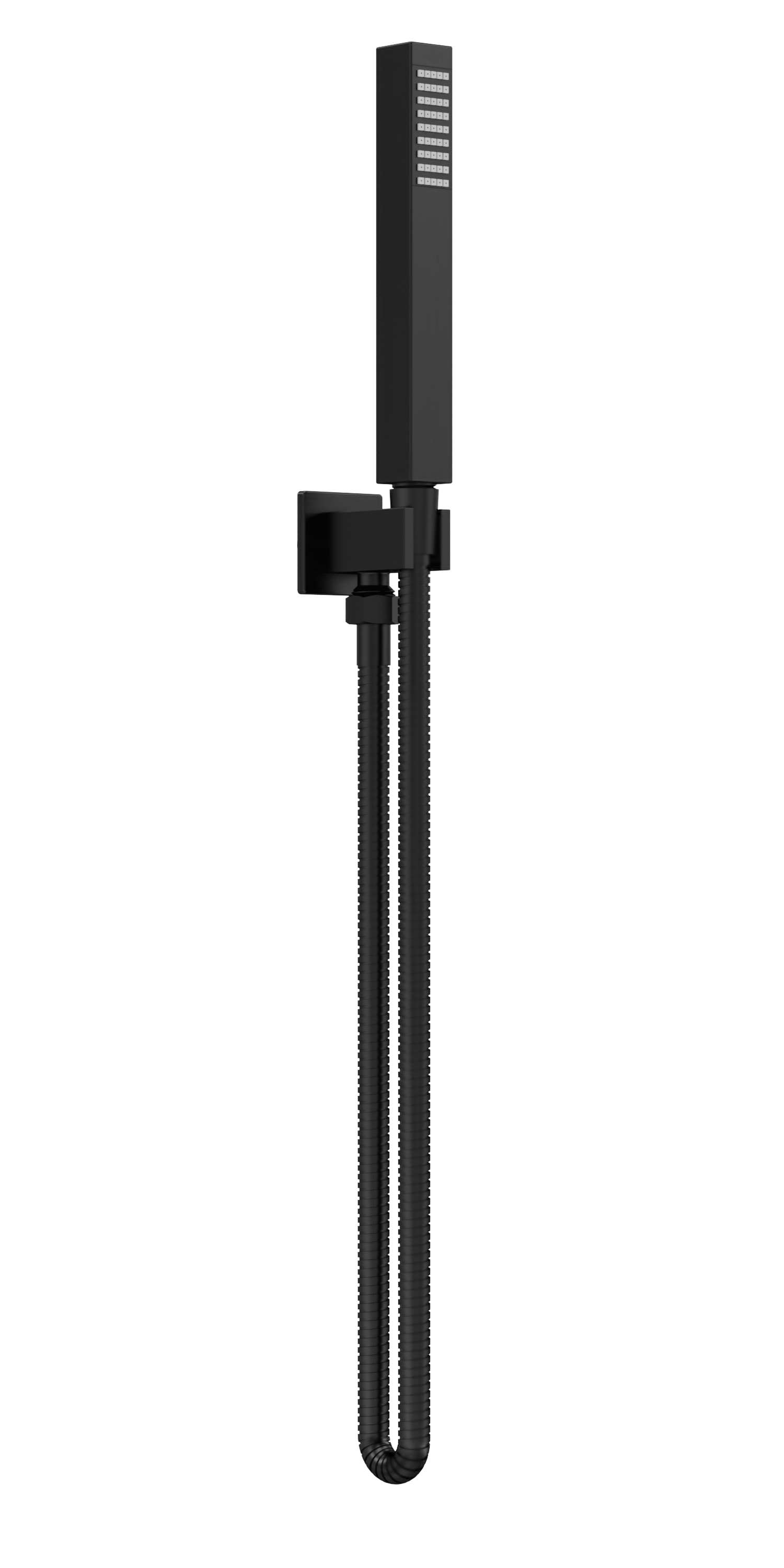 Hudson Reed Nuie Hand Held Shower Kit Matt Black Outlet Elbow, Parking Bracket, Flex and Handset A4264