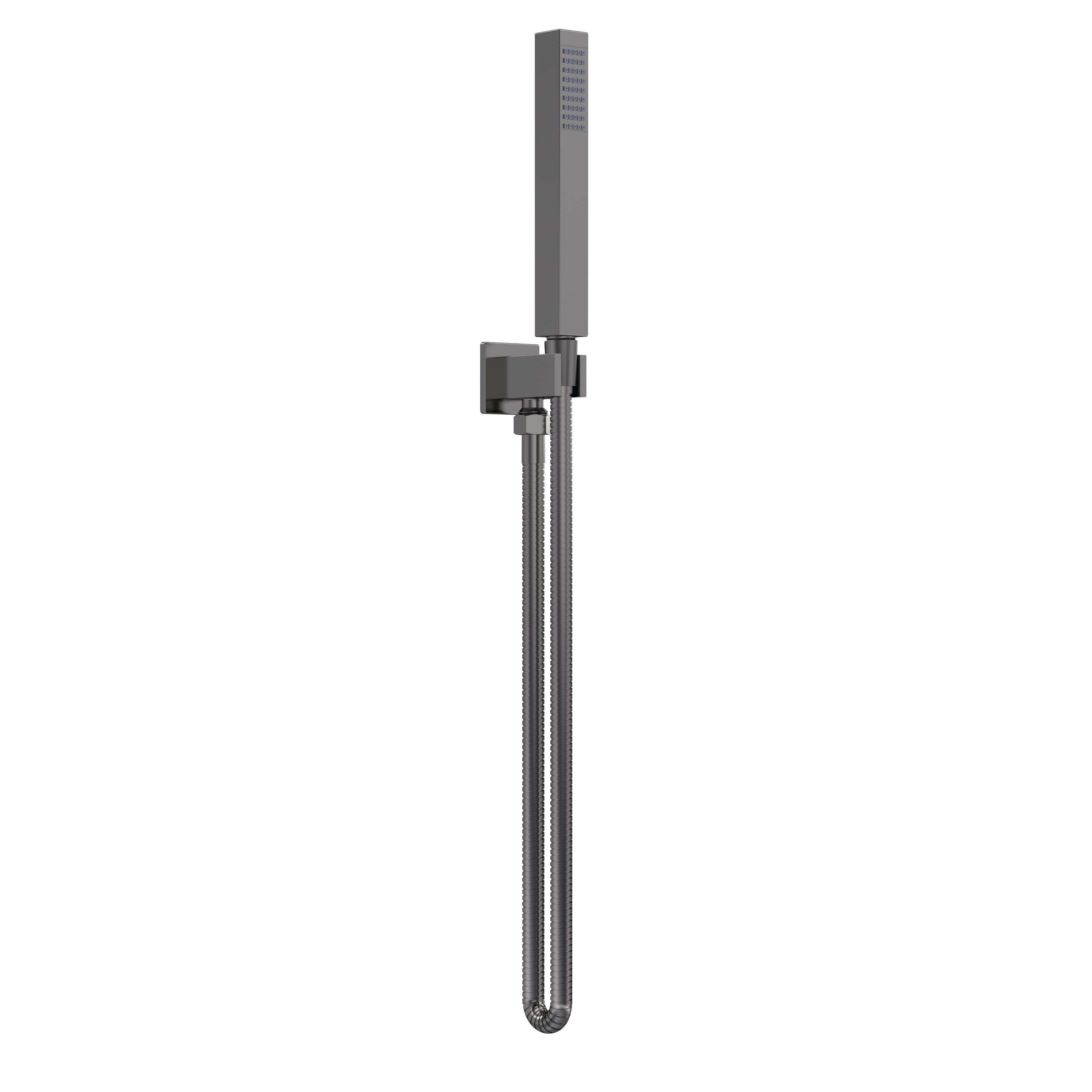 Nuie Brushed Pewter Sq Outlet Elbow C w Parking Bkt and Kit A7264