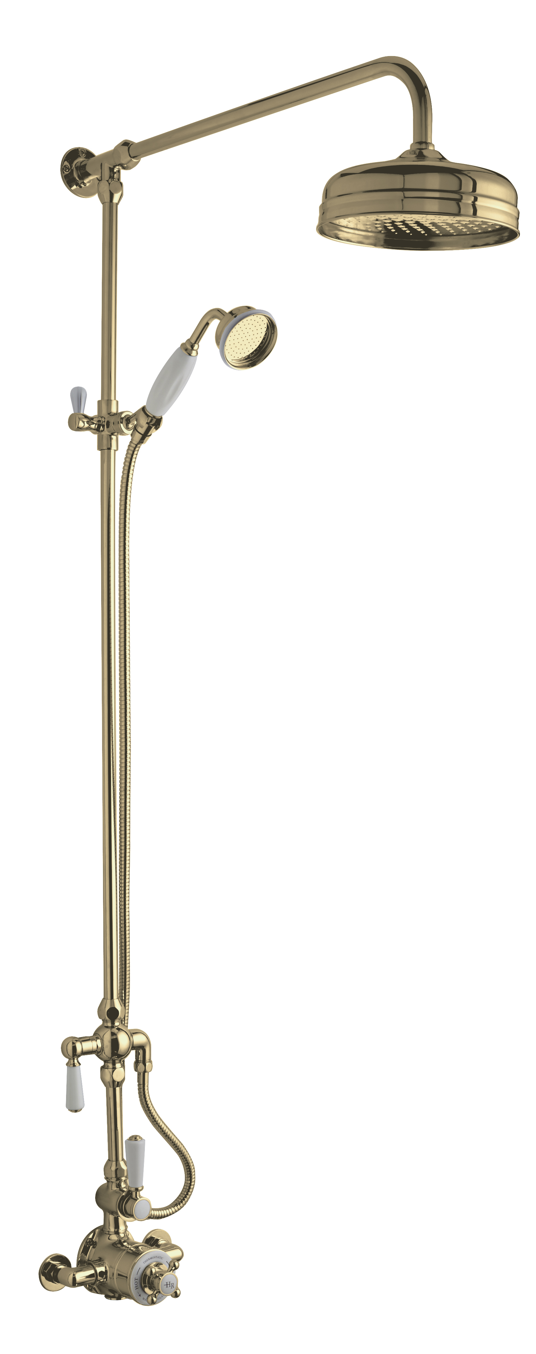 Hudson Reed Exposed Valve Set Brushed Brass Wall Mounted Thermostatic Shower and Kit A8119