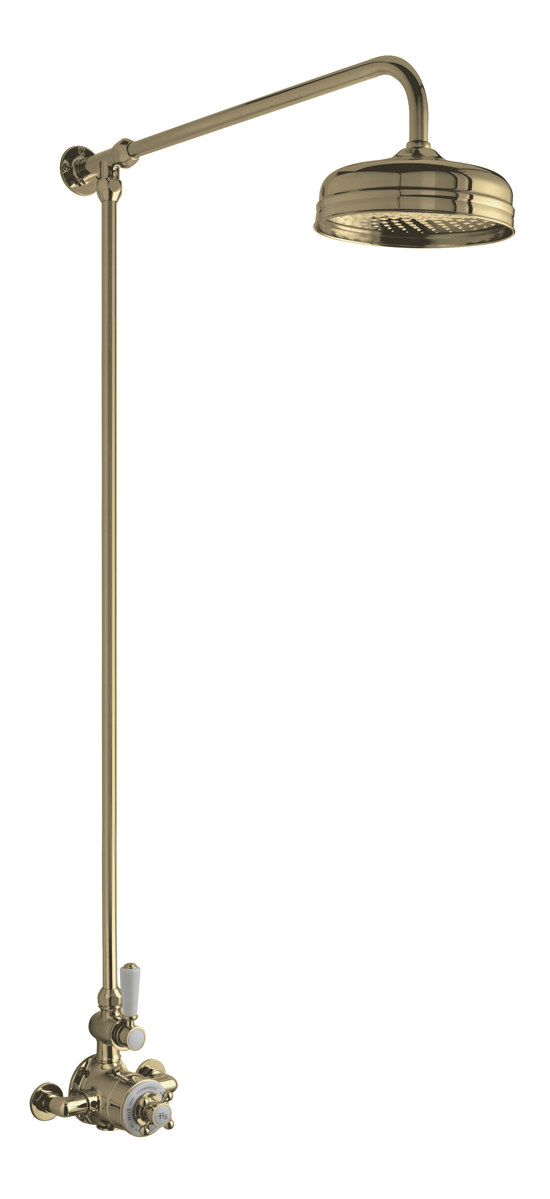 Hudson Reed Exposed Valve Set Brushed Brass Wall Mounted Thermostatic Shower and Kit A8120