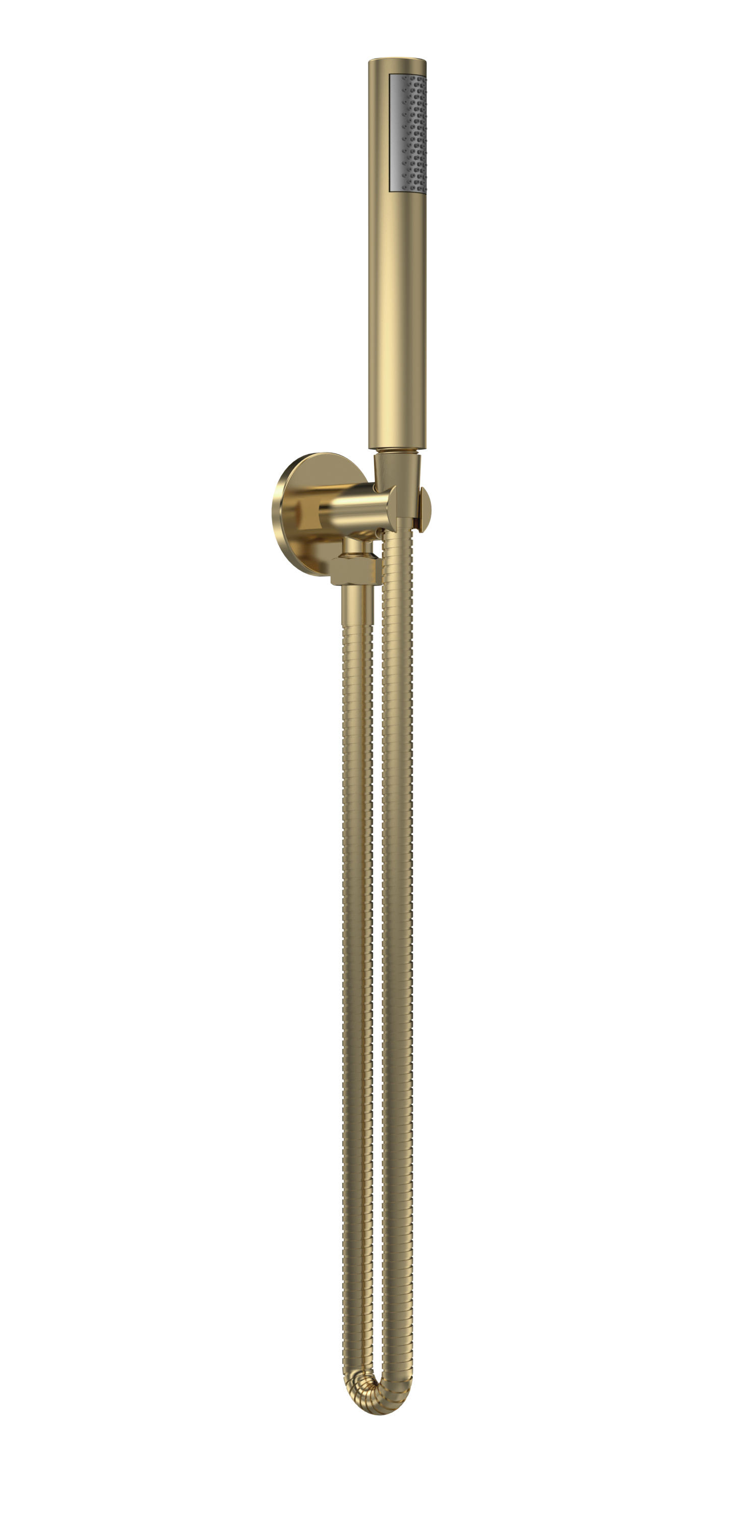 Hudson Reed Nuie Hand Held Shower Kit Brushed Brass Outlet Elbow, Parking Bracket, Flex and Handset A8263