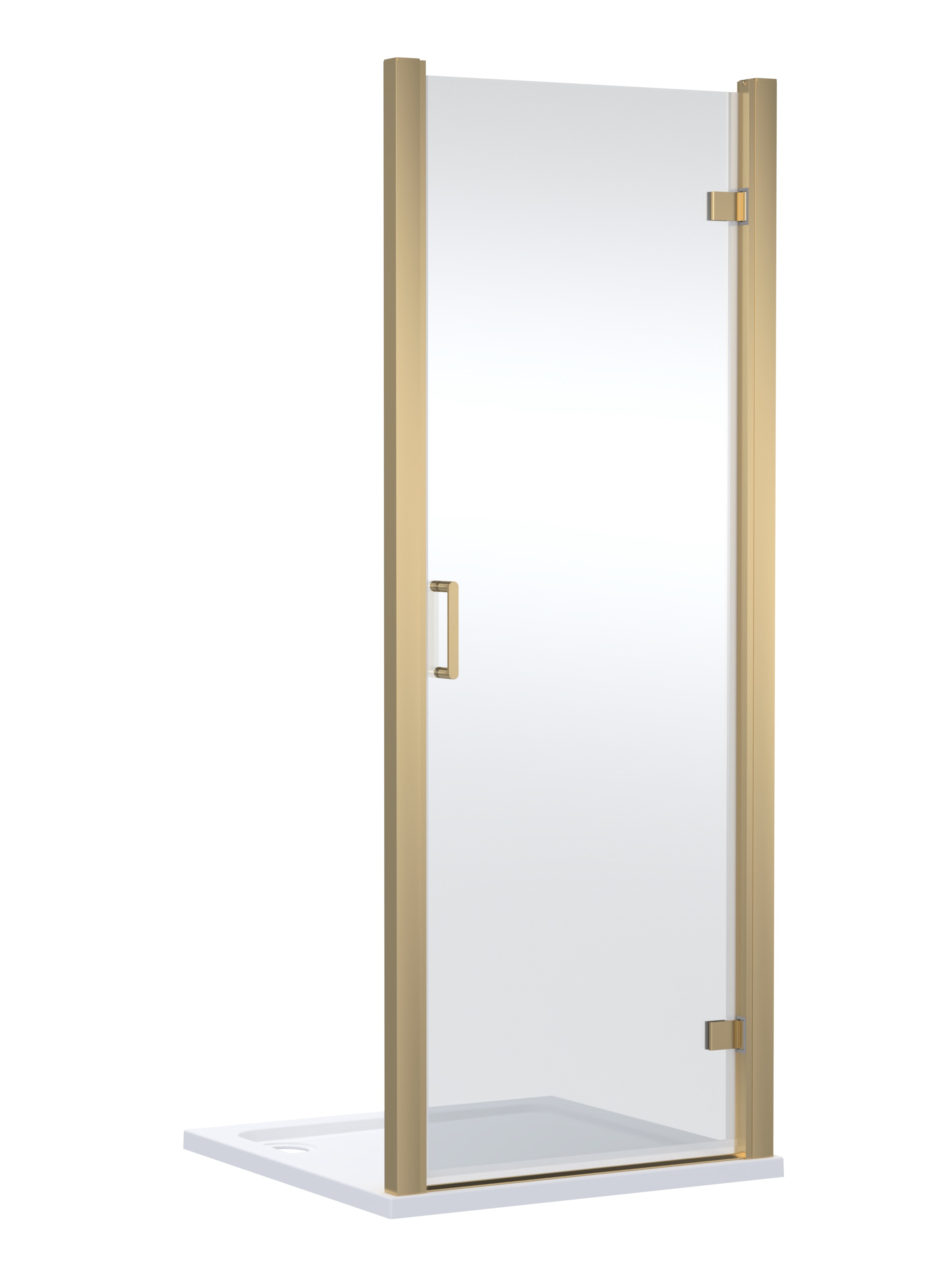Nuie Lucie Brushed Brass 900mm Hinged Shower Door AQHD90NBB E8