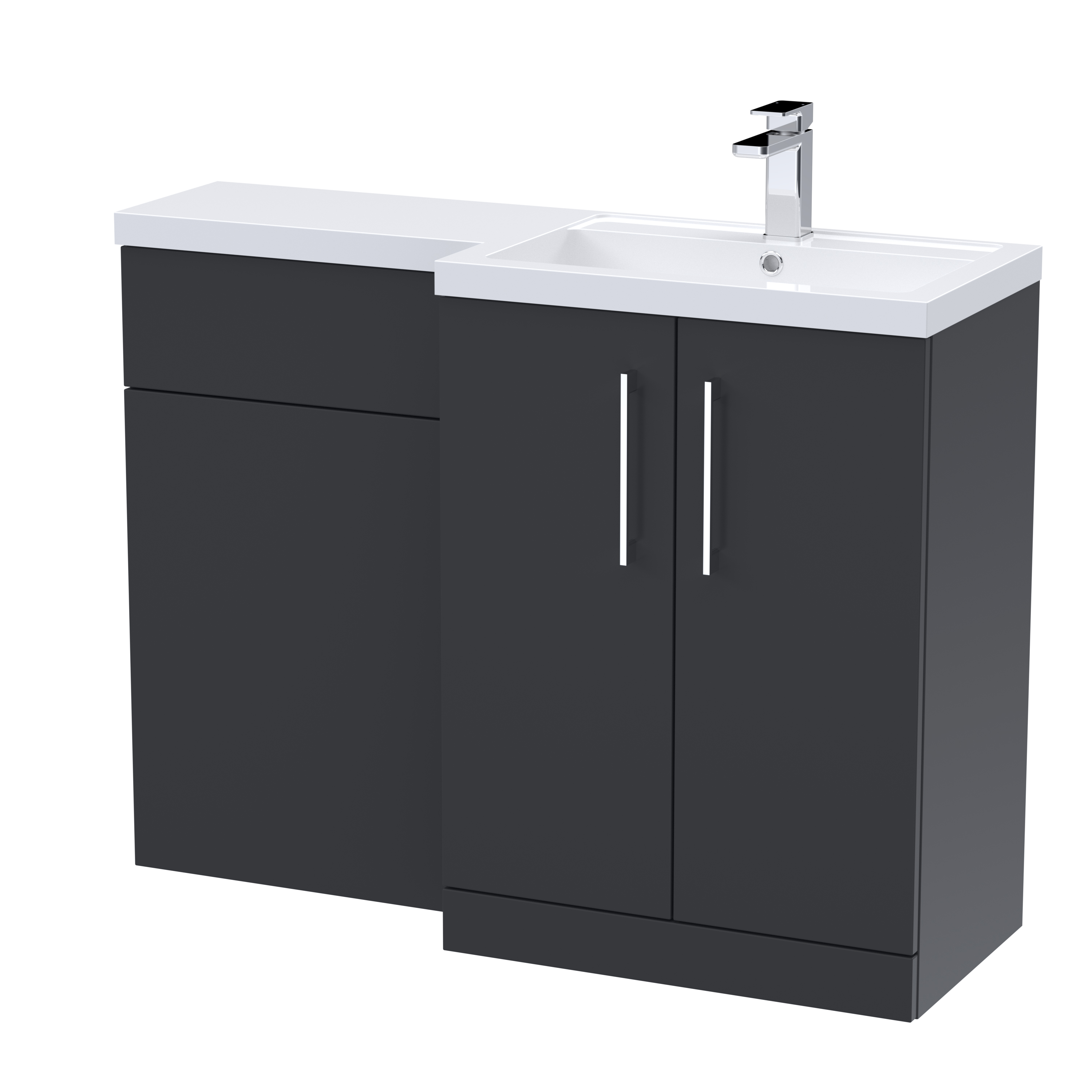 Nuie Arno Soft Black 1100mm Right Hand Vanity Unit Pack ARN1411R