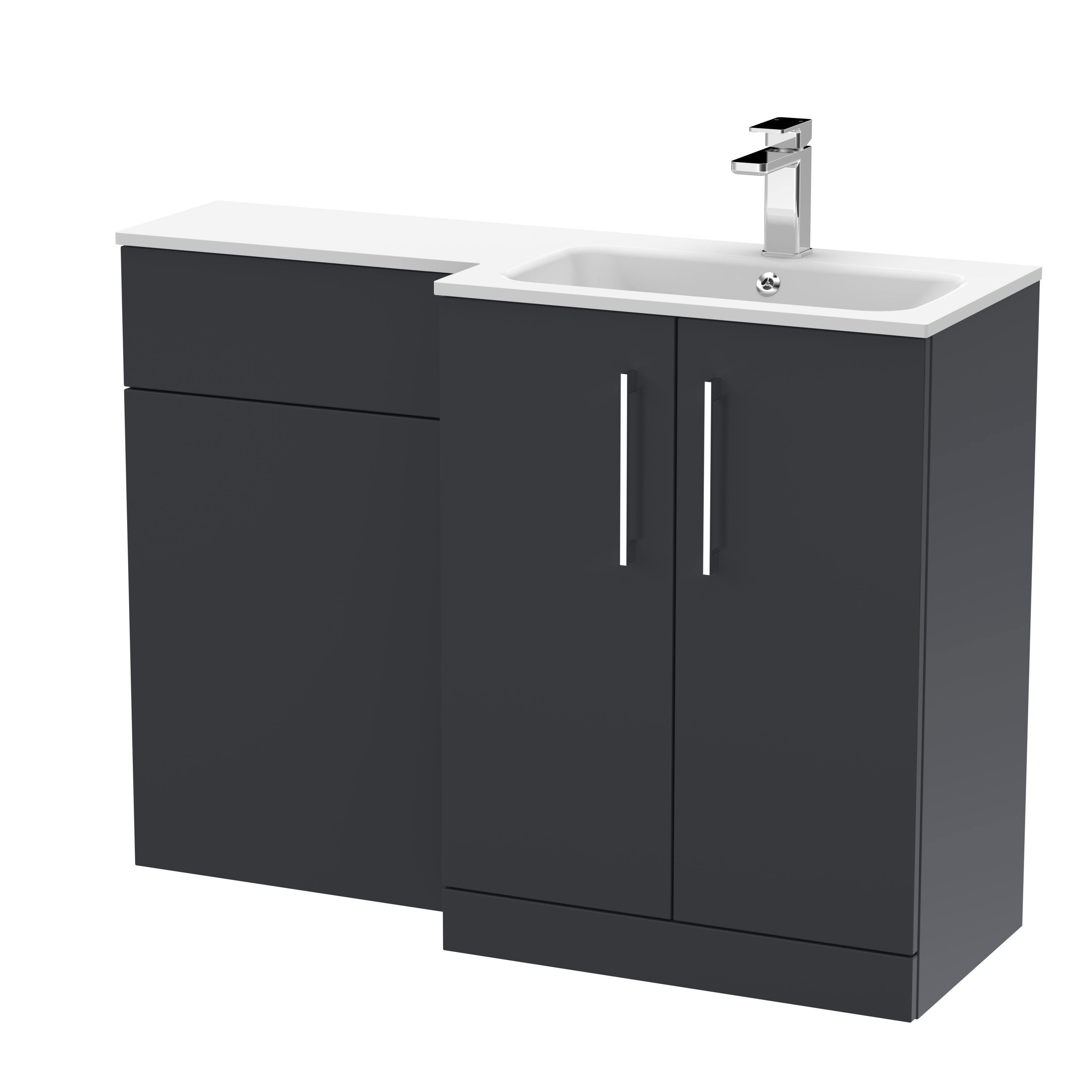 Nuie Arno Soft Black 1100mm Right Hand Vanity Unit Pack ARN1412R