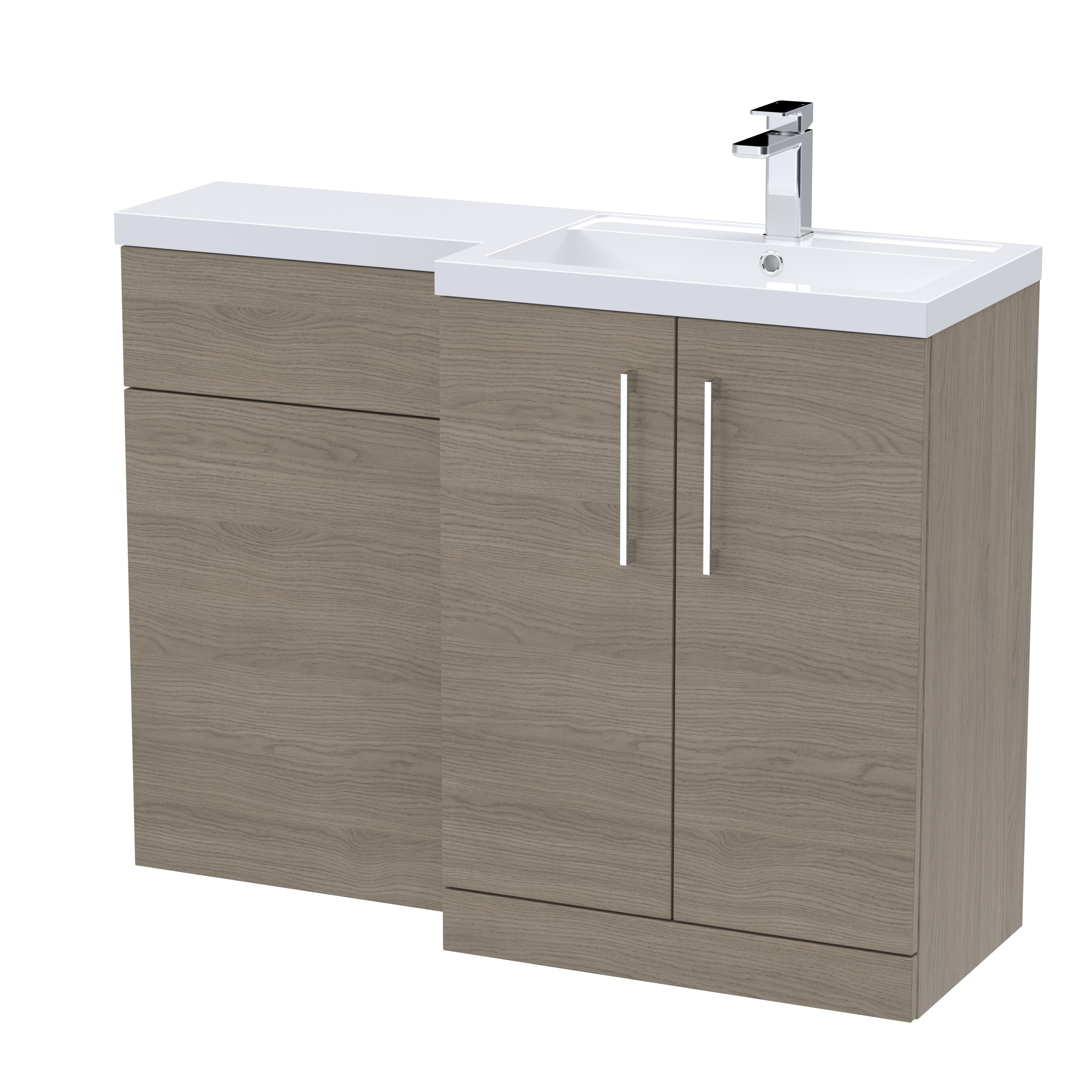 Nuie Arno Solace Oak 1100mm Right Hand Vanity Unit Pack ARN2511R