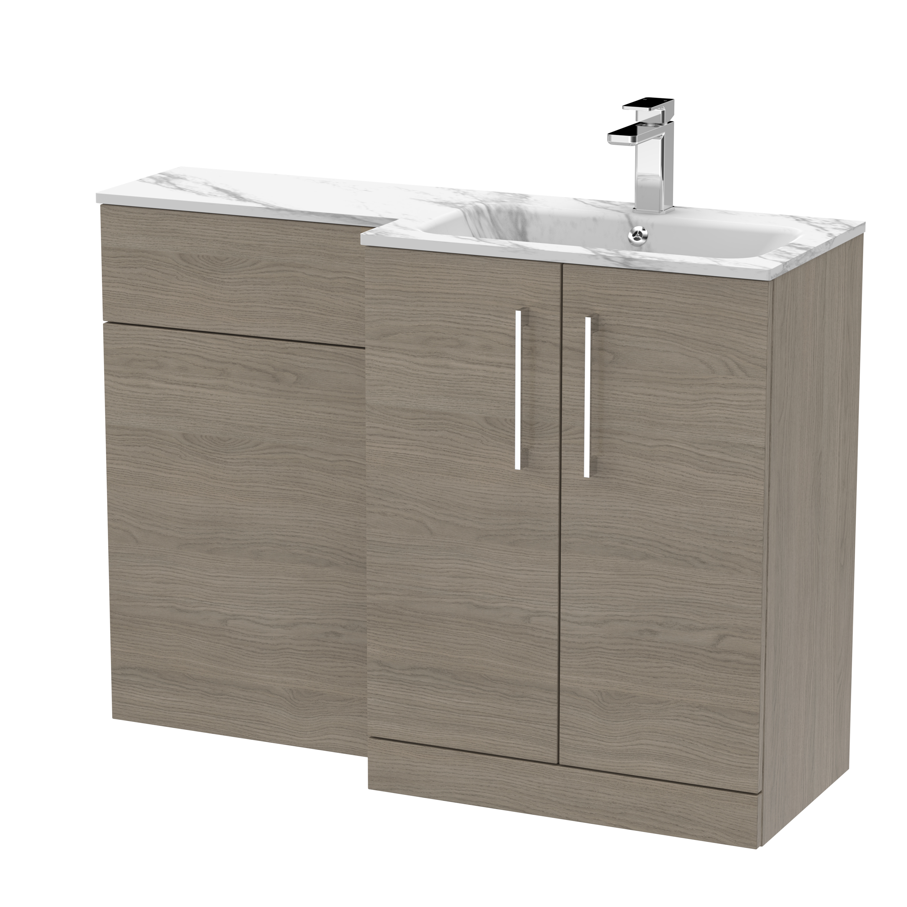Nuie Arno Solace Oak 1100mm Right Hand Vanity Unit Pack ARN2513R