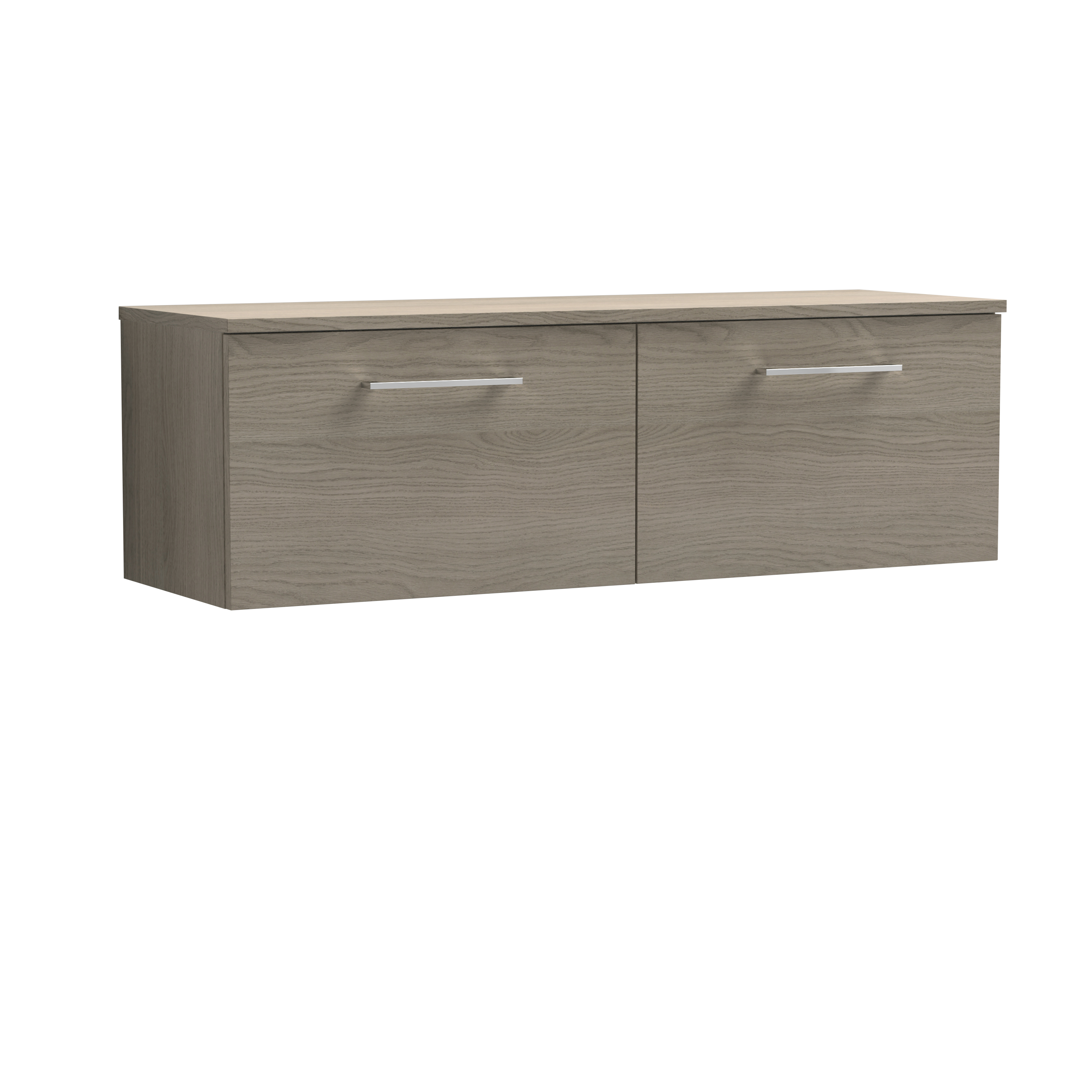 Nuie Arno Solace Oak 1200mm Wall Hung 2 Drawer Vanity Unit and Worktop ARN2522W2