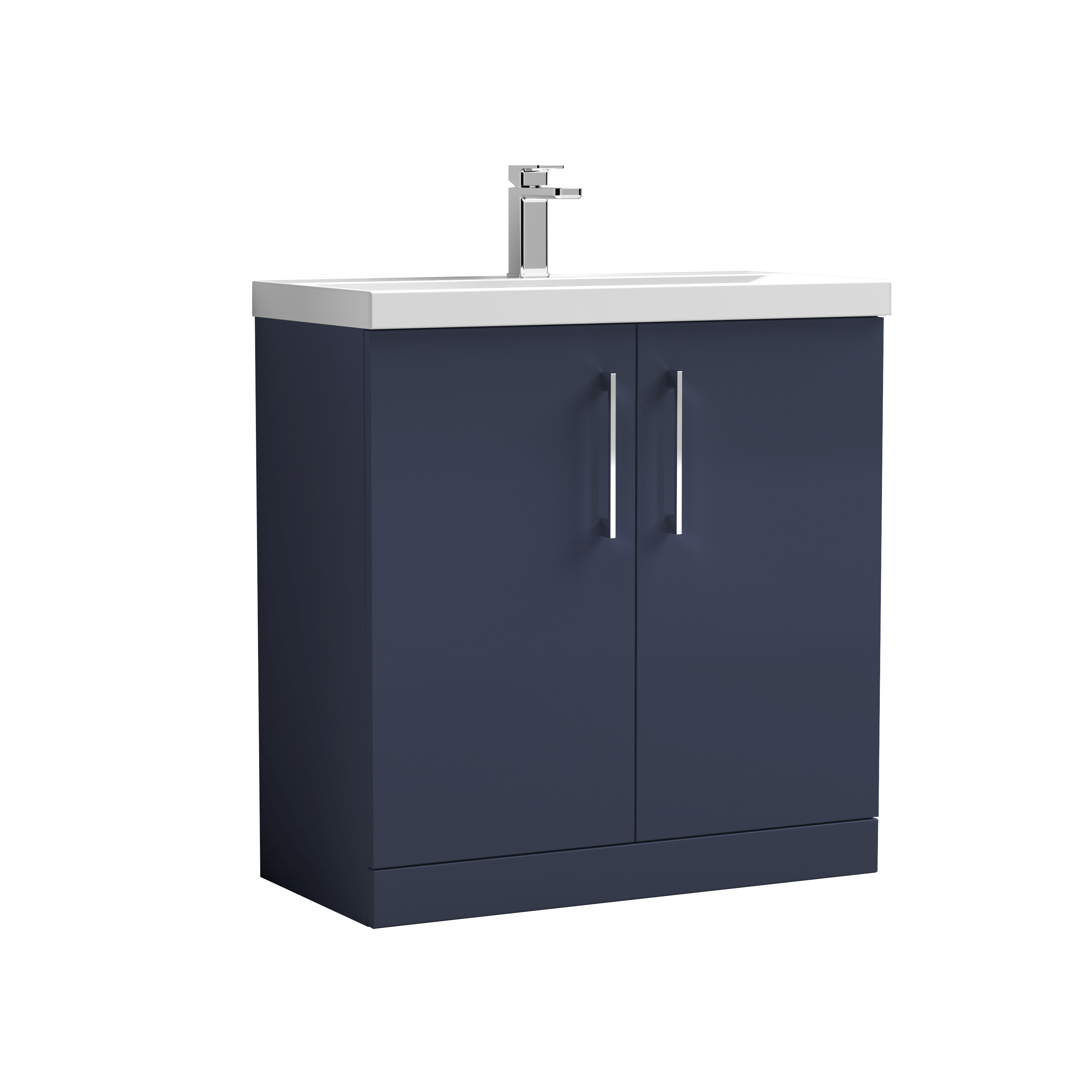 Nuie Arno Midnight Blue 800mm Floor Standing 2 Door Vanity Unit and Thin Edge Basin ARN2905D