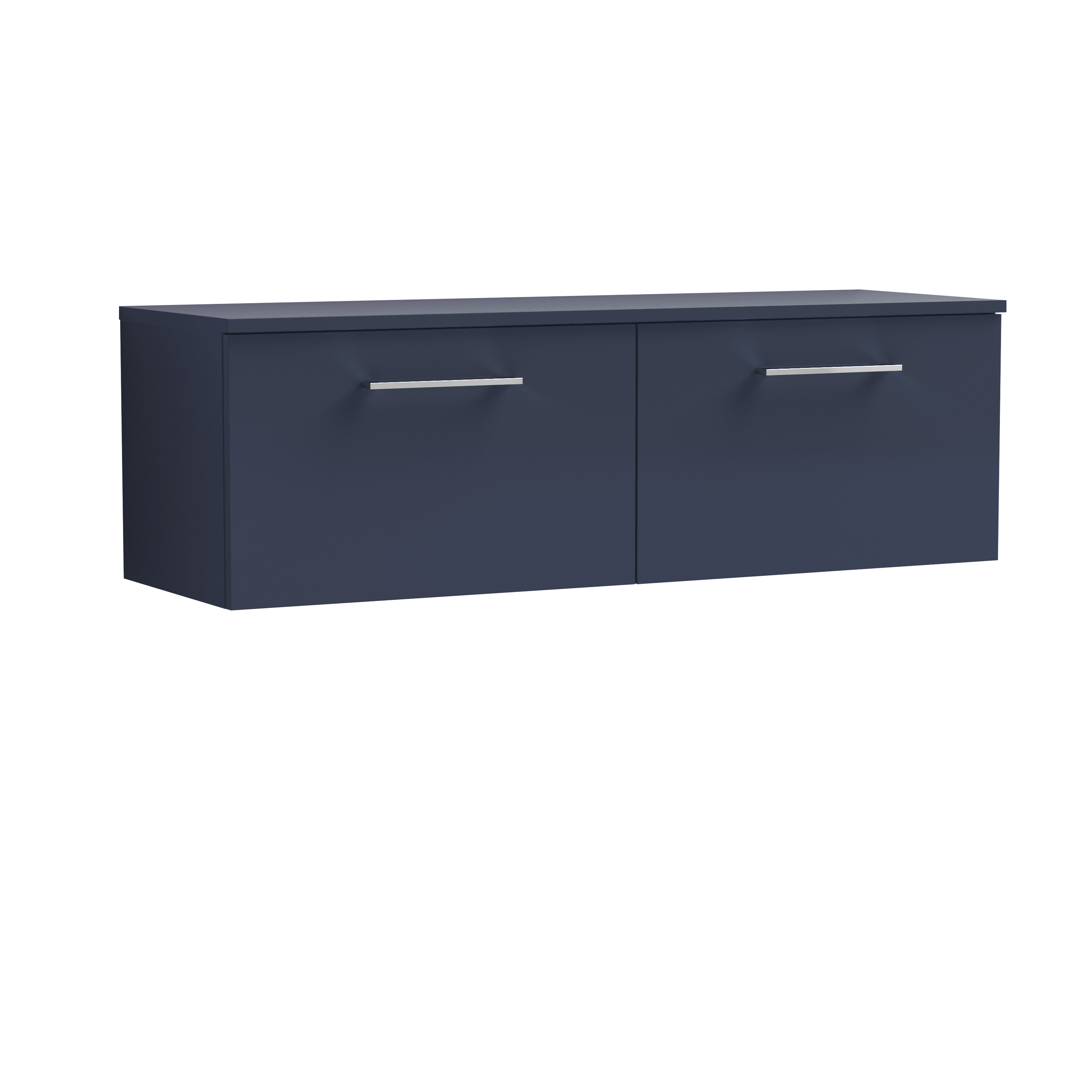 Nuie Arno Midnight Blue 1200mm Wall Hung 2 Drawer Vanity Unit and Worktop ARN2922W2