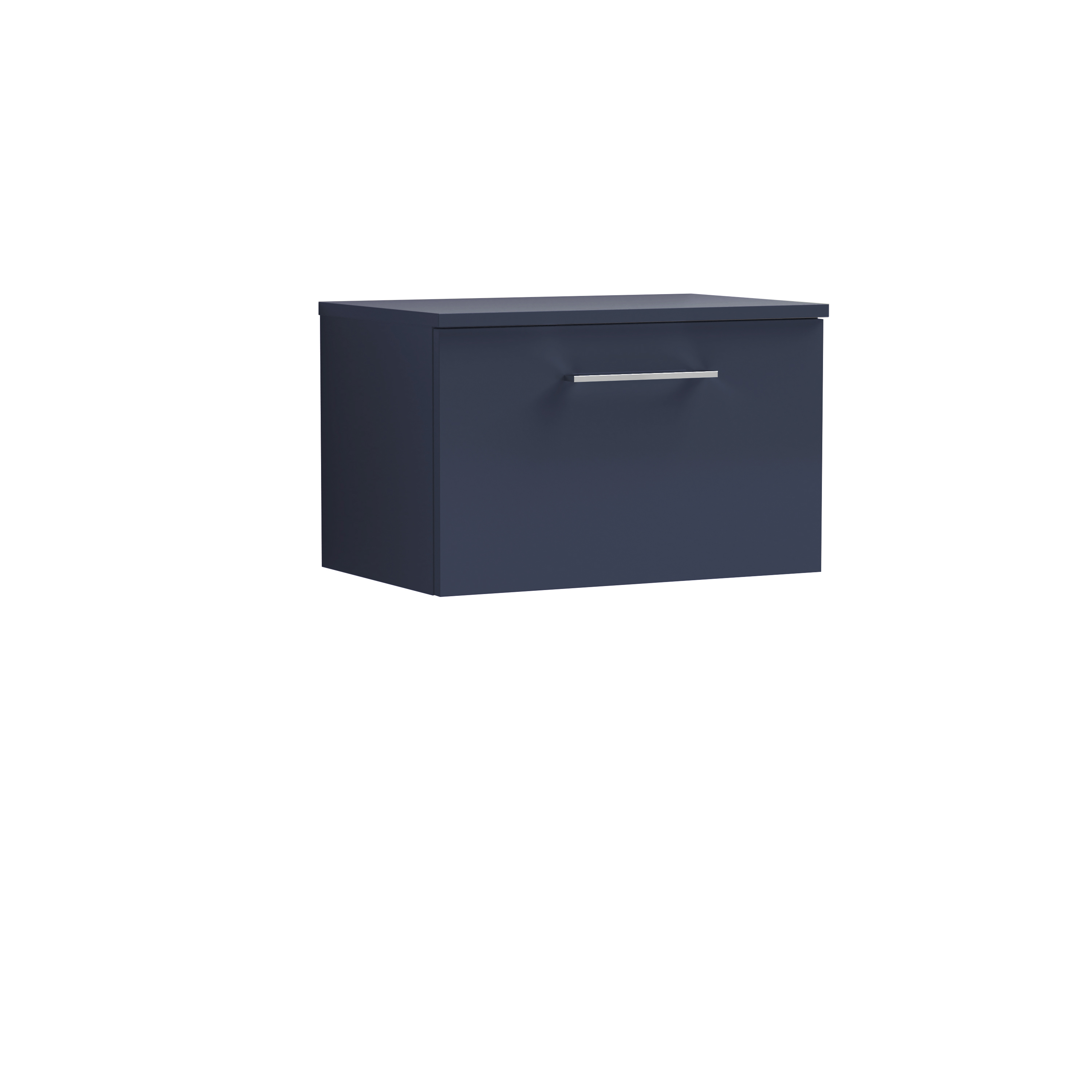 Nuie Arno Midnight Blue 600mm Wall Hung 1 Drawer Vanity Unit and Worktop ARN2922W
