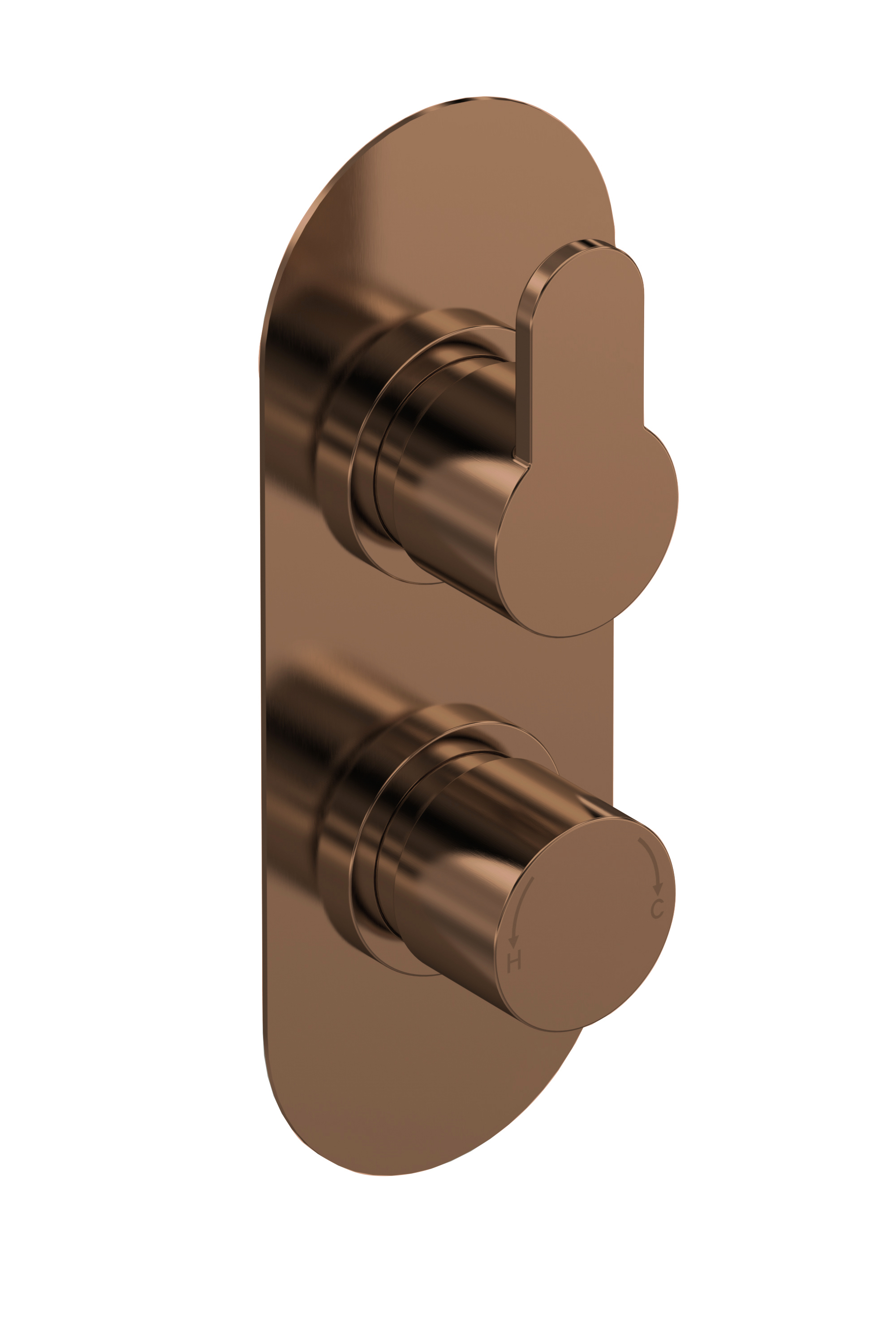 Nuie Arvan Brushed Bronze 1 Outlet Twin Thermostatic Shower Valve ARV15TW01