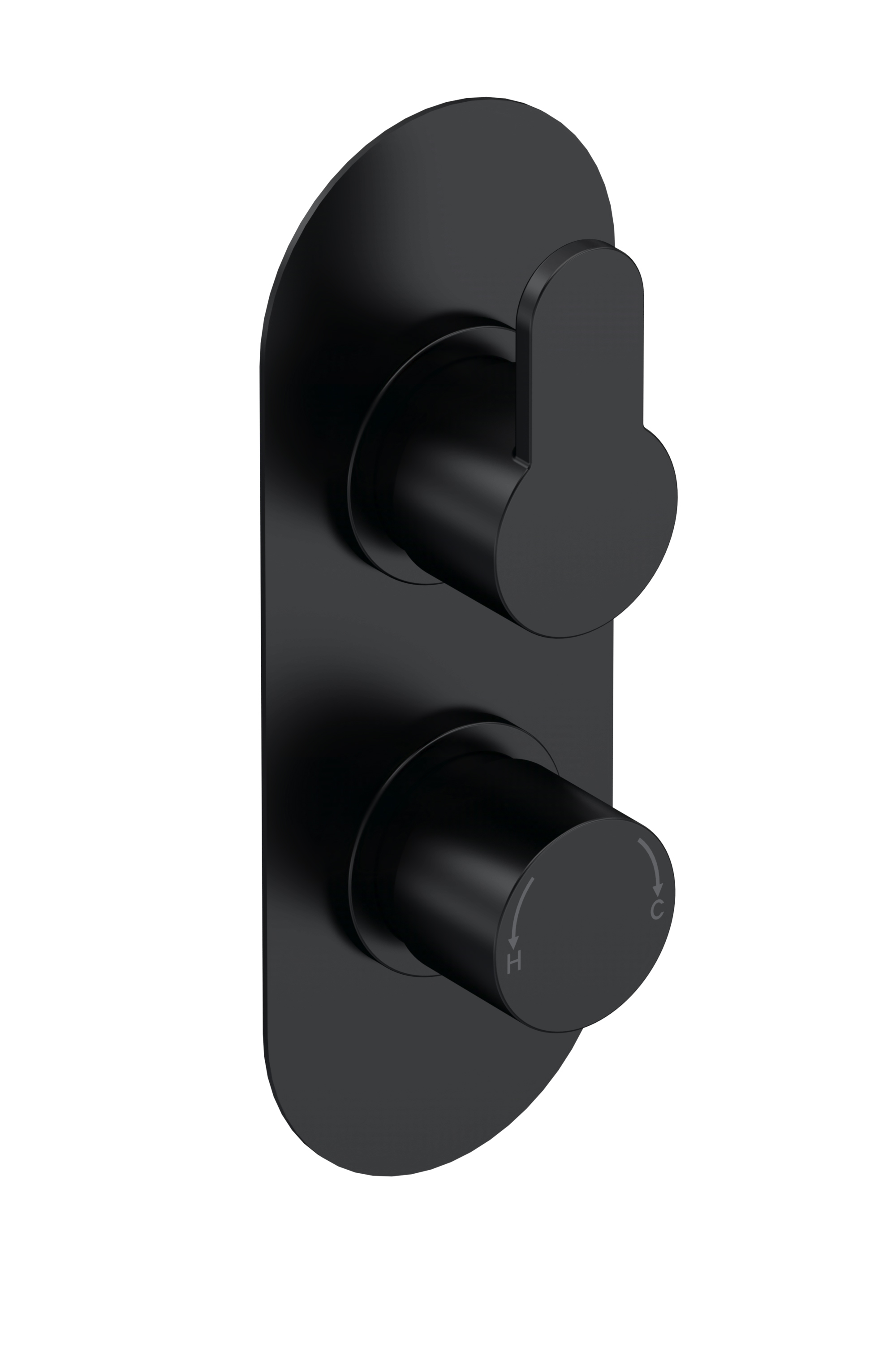 Nuie Arvan Matt Black 1 Outlet Twin Thermostatic Shower Valve ARV4TW01