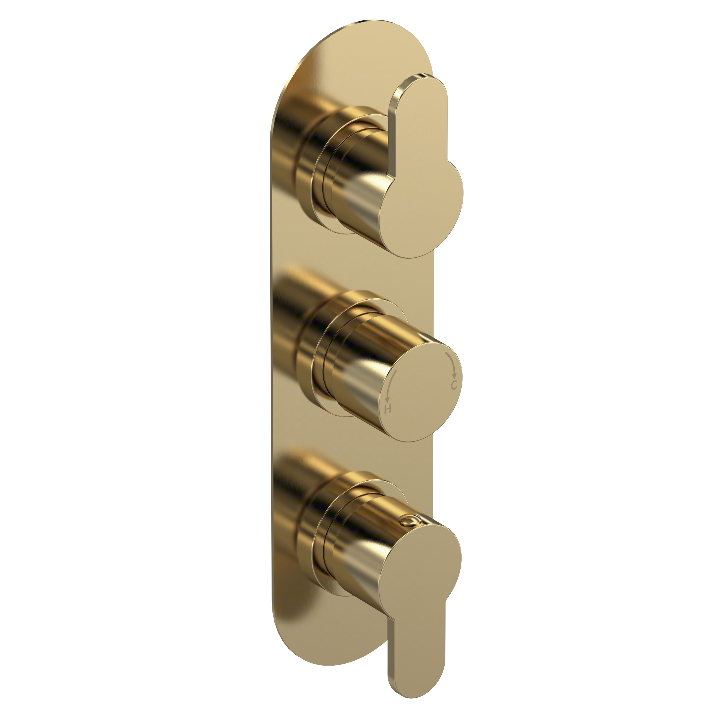 Round Concealed Triple Thermostatic Shower Valve With Diverter (3 Outlets) - Bal