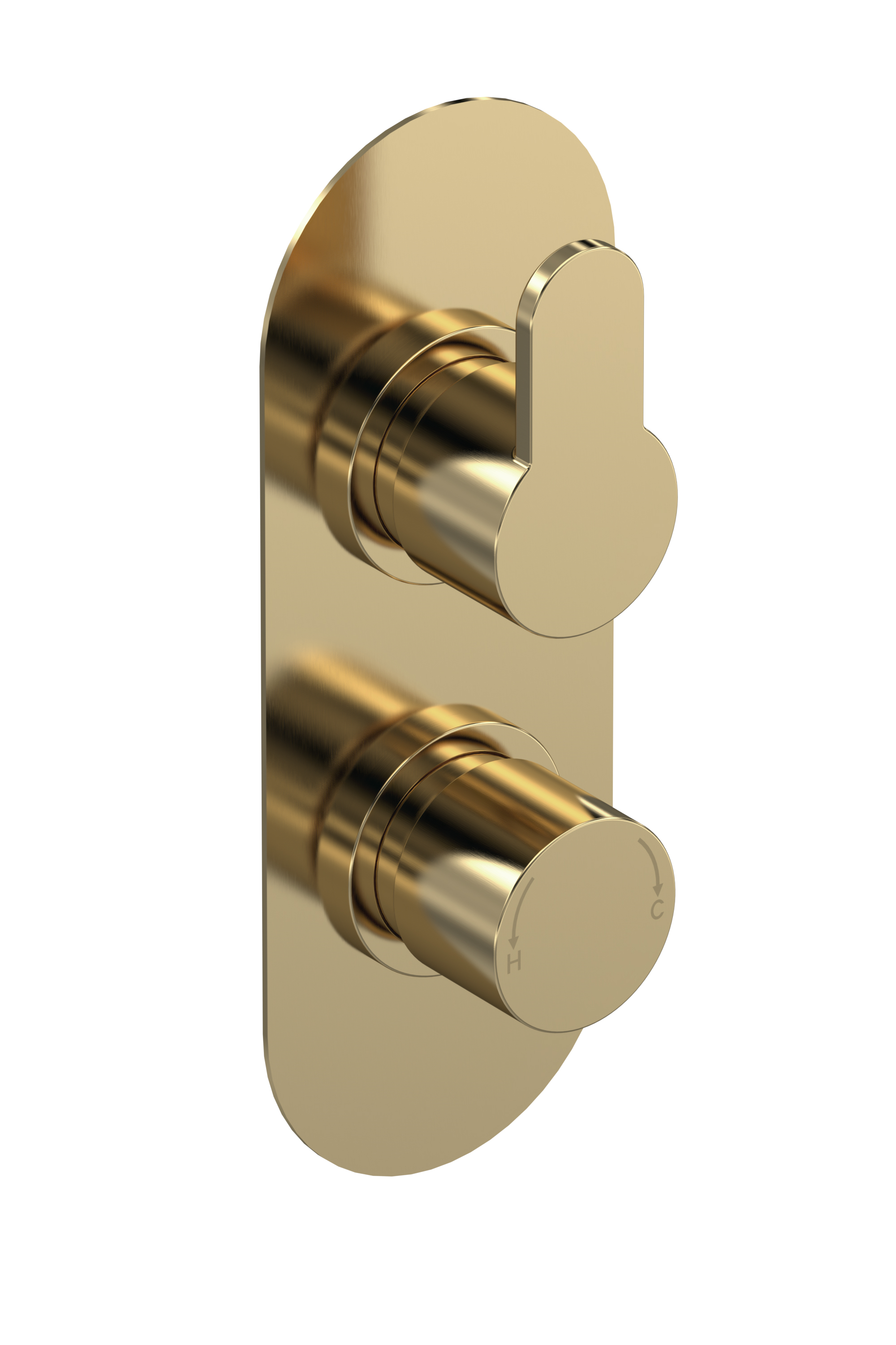 Nuie Arvan Brushed Brass 1 Outlet Twin Thermostatic Shower Valve ARV8TW01