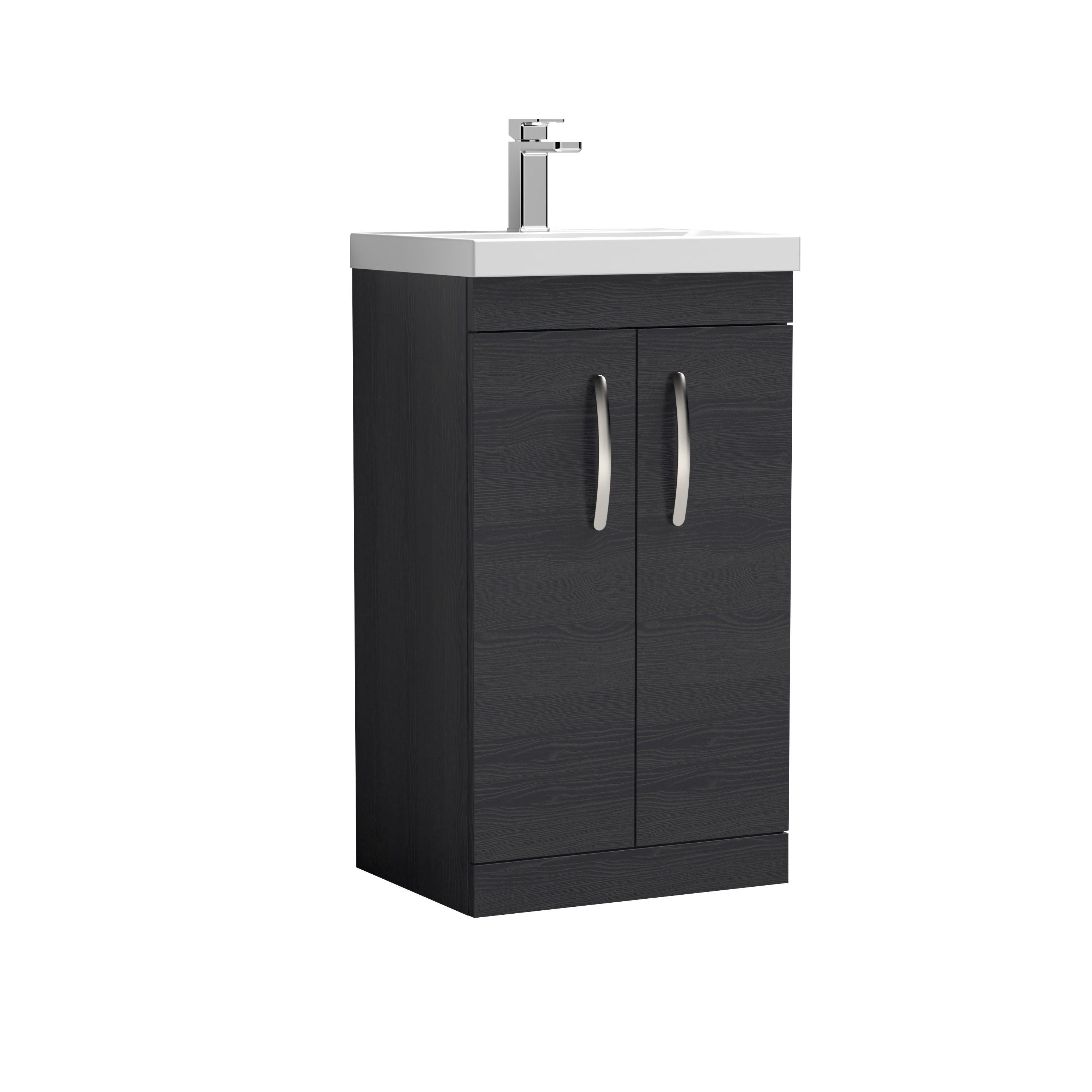 Nuie Athena Charcoal Black 500mm Floor Standing Vanity Unit with Thin Edge Basin ATH005D