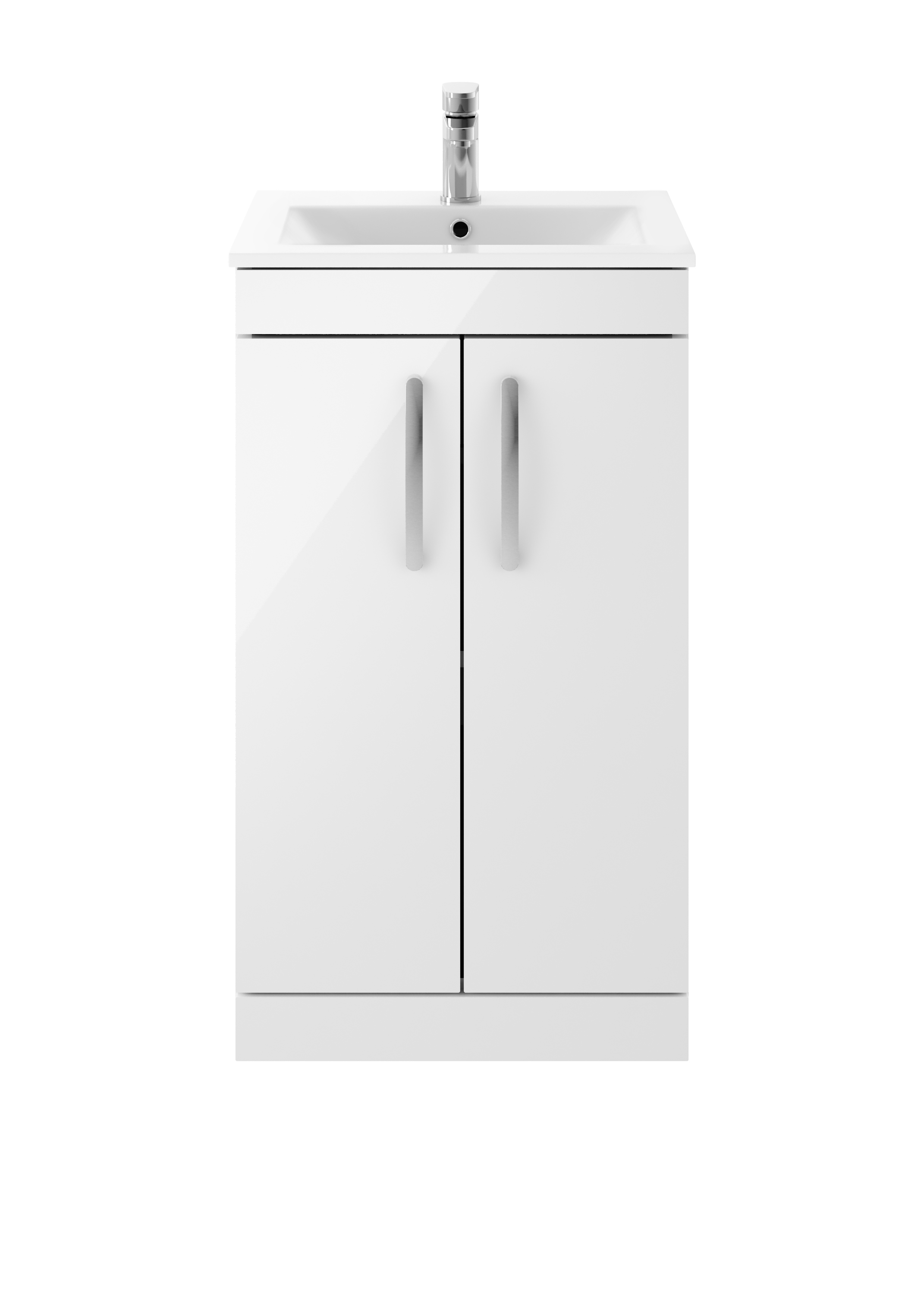 Nuie Athena Gloss White 500mm Floor Standing Vanity Unit with Minimalist Basin ATH006B