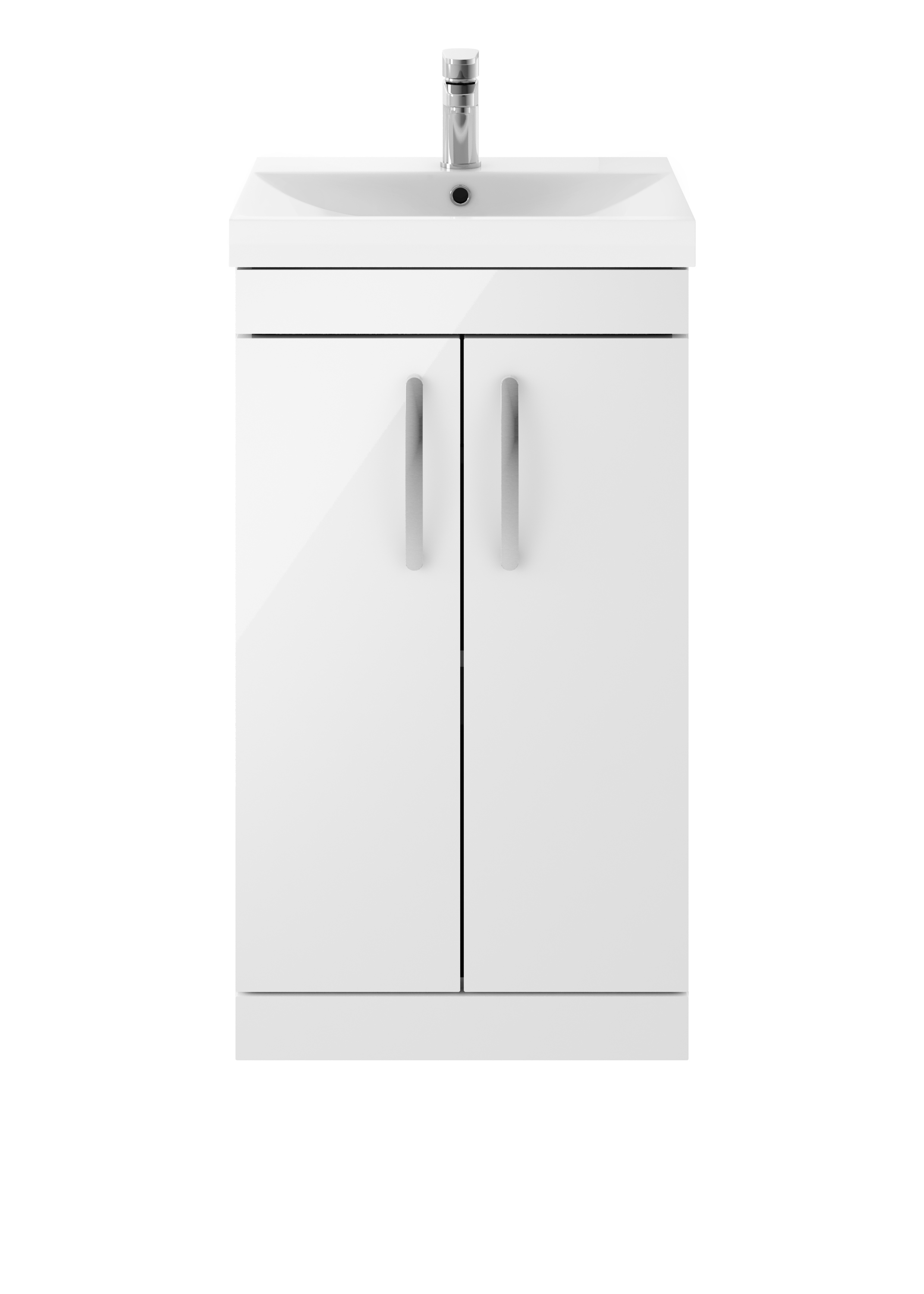 Nuie Athena Gloss White 500mm Floor Standing Vanity Unit with Thin Edge Basin ATH006D