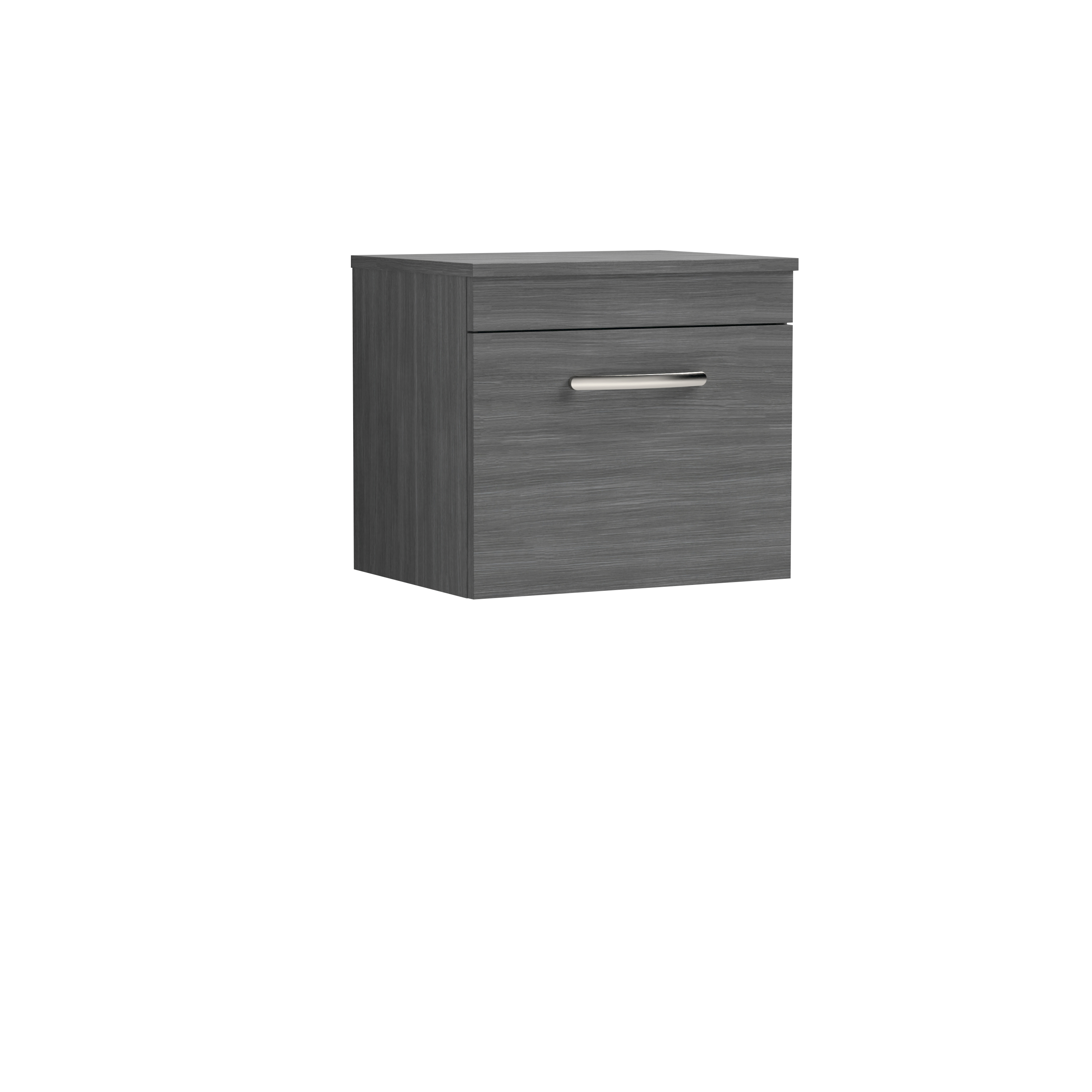 Nuie Athena Anthracite Woodgrain 500mm Wall Hung Vanity Unit with Worktop ATH011W