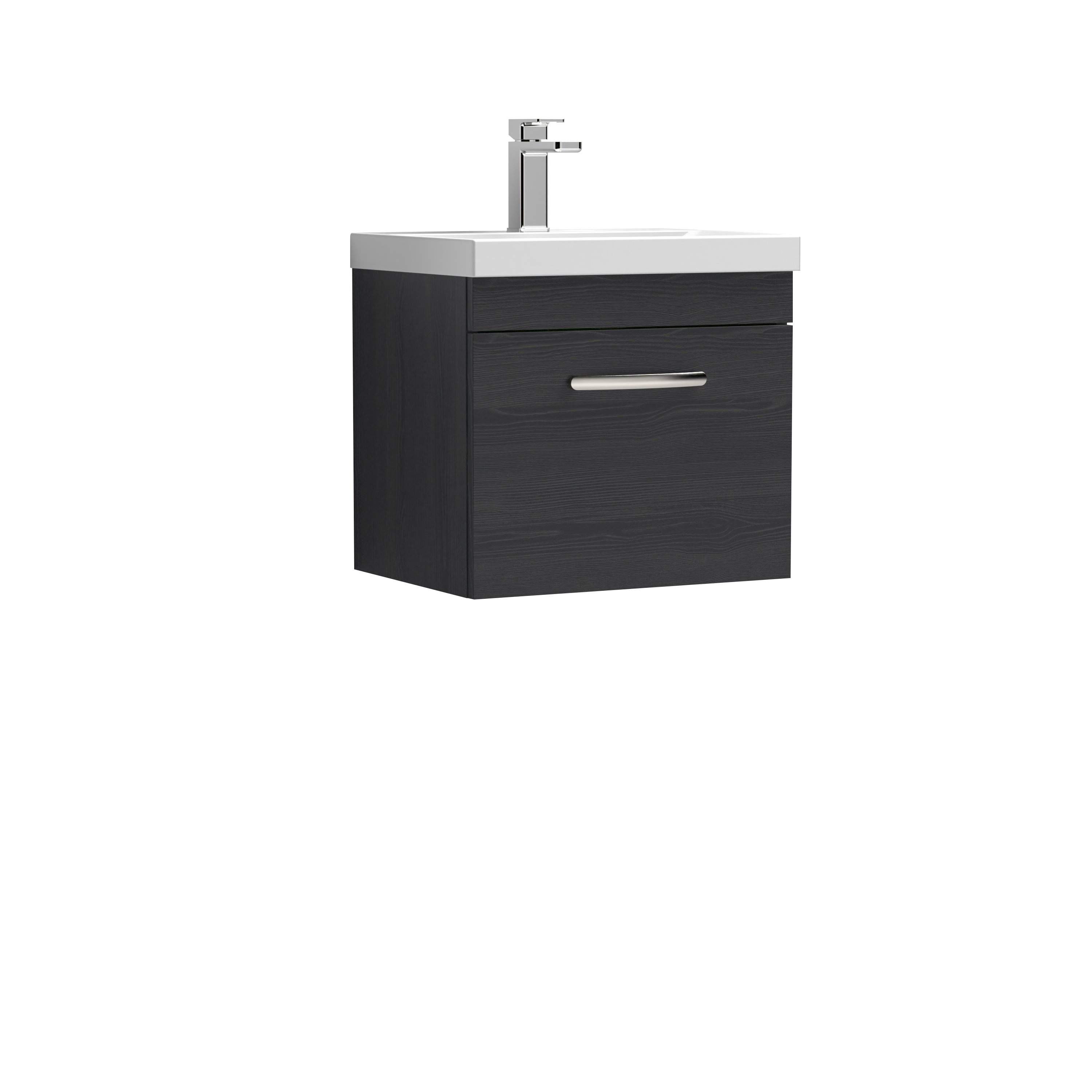Nuie Athena Charcoal Black 500mm Wall Hung Vanity Unit with Mid Edge Basin ATH012A