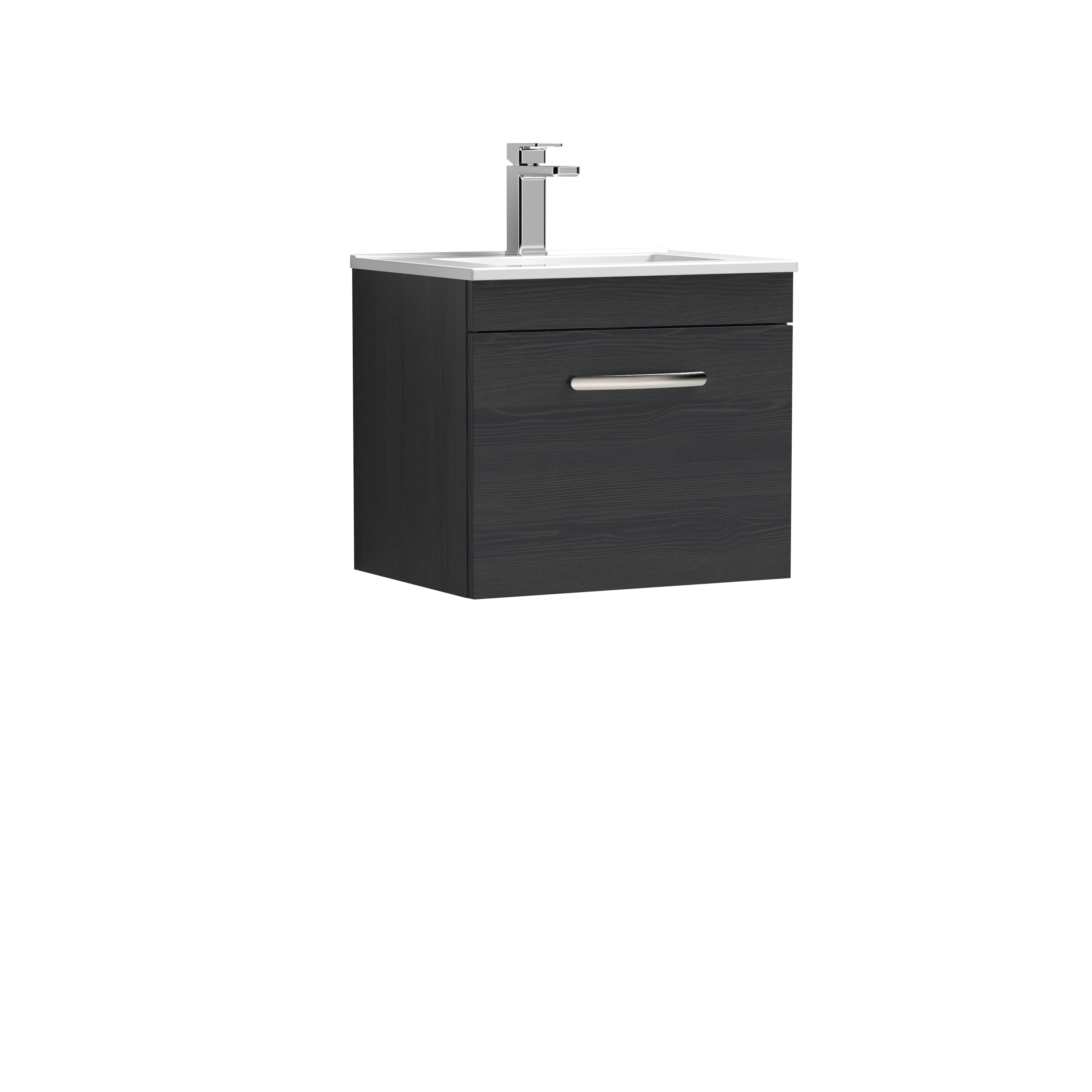 Nuie Athena Charcoal Black 500mm Wall Hung Vanity Unit with Minimalist Basin ATH012B