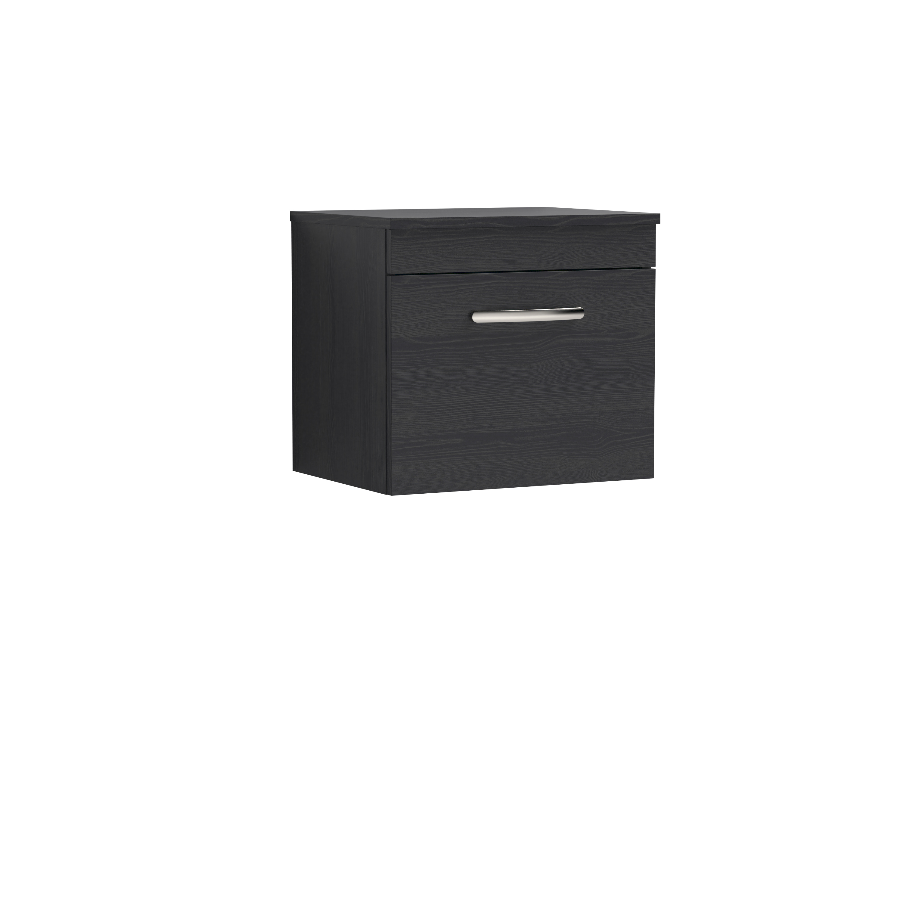Nuie Athena Charcoal Black 500mm Wall Hung Vanity Unit with Worktop ATH012W