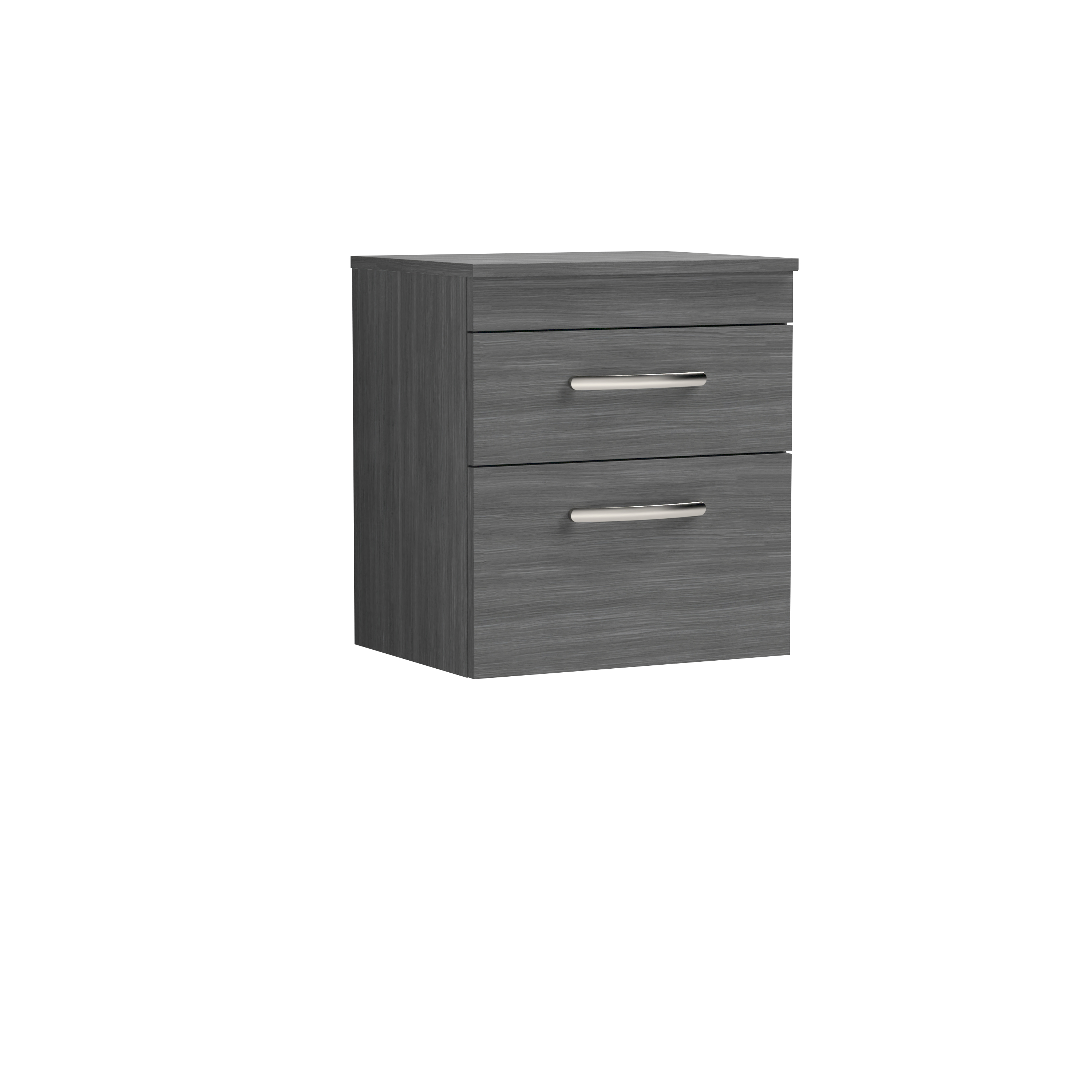Nuie Athena Anthracite Woodgrain 500mm Wall Hung Vanity Unit with Worktop ATH018W