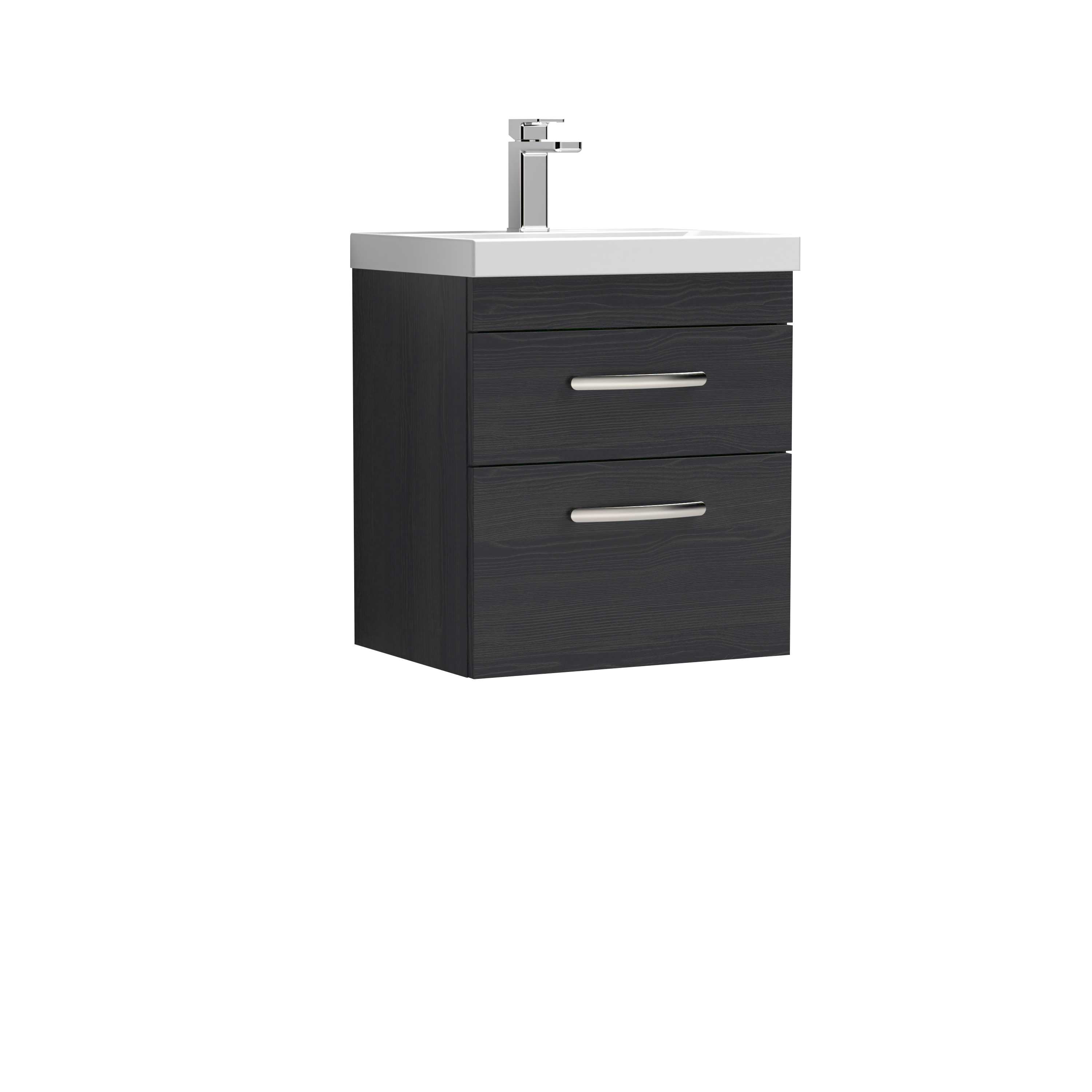 Nuie Athena Charcoal Black 500mm Wall Hung Vanity Unit with Mid Edge Basin ATH019A