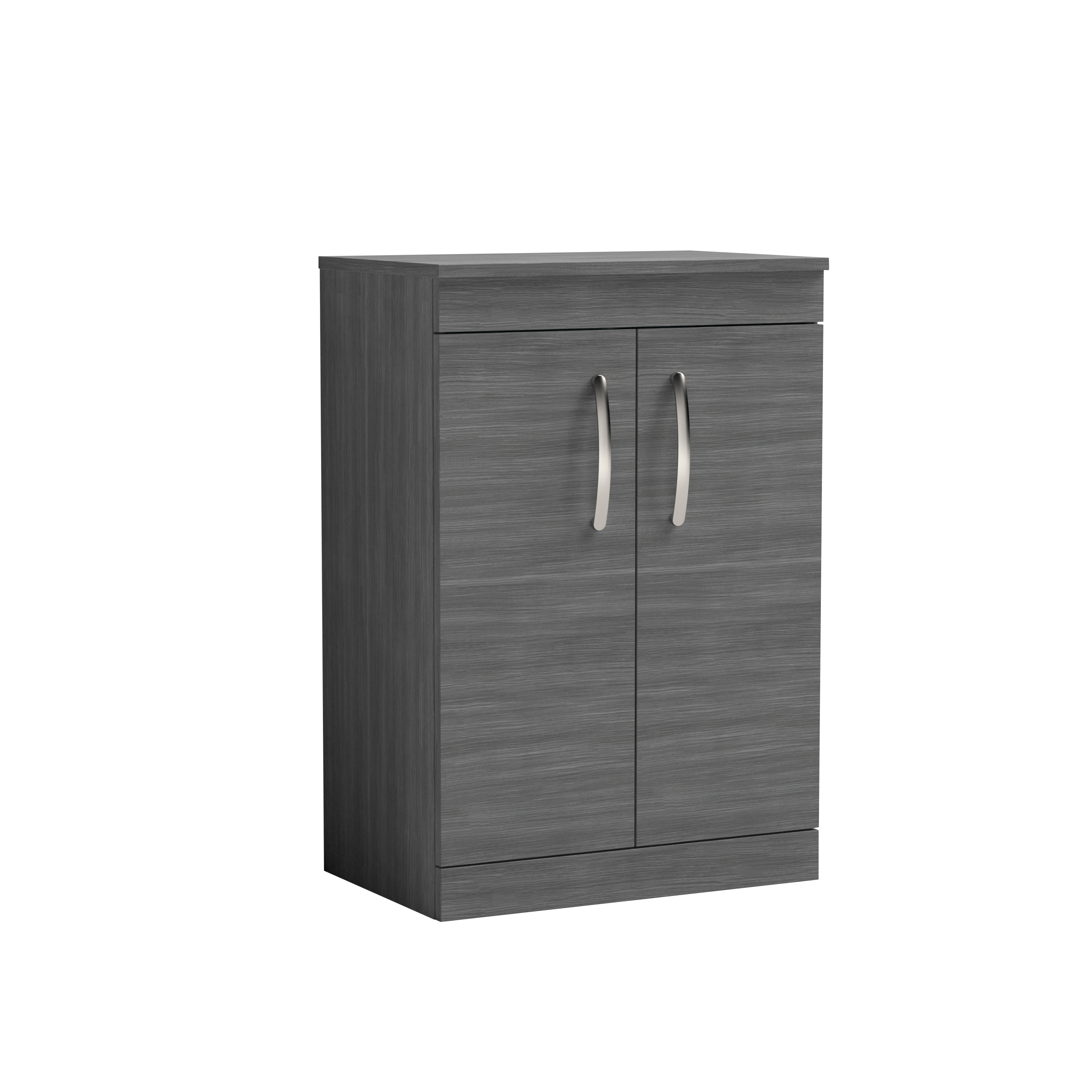Nuie Athena Anthracite Woodgrain 600mm Floor Standing Vanity Unit with Worktop ATH025W
