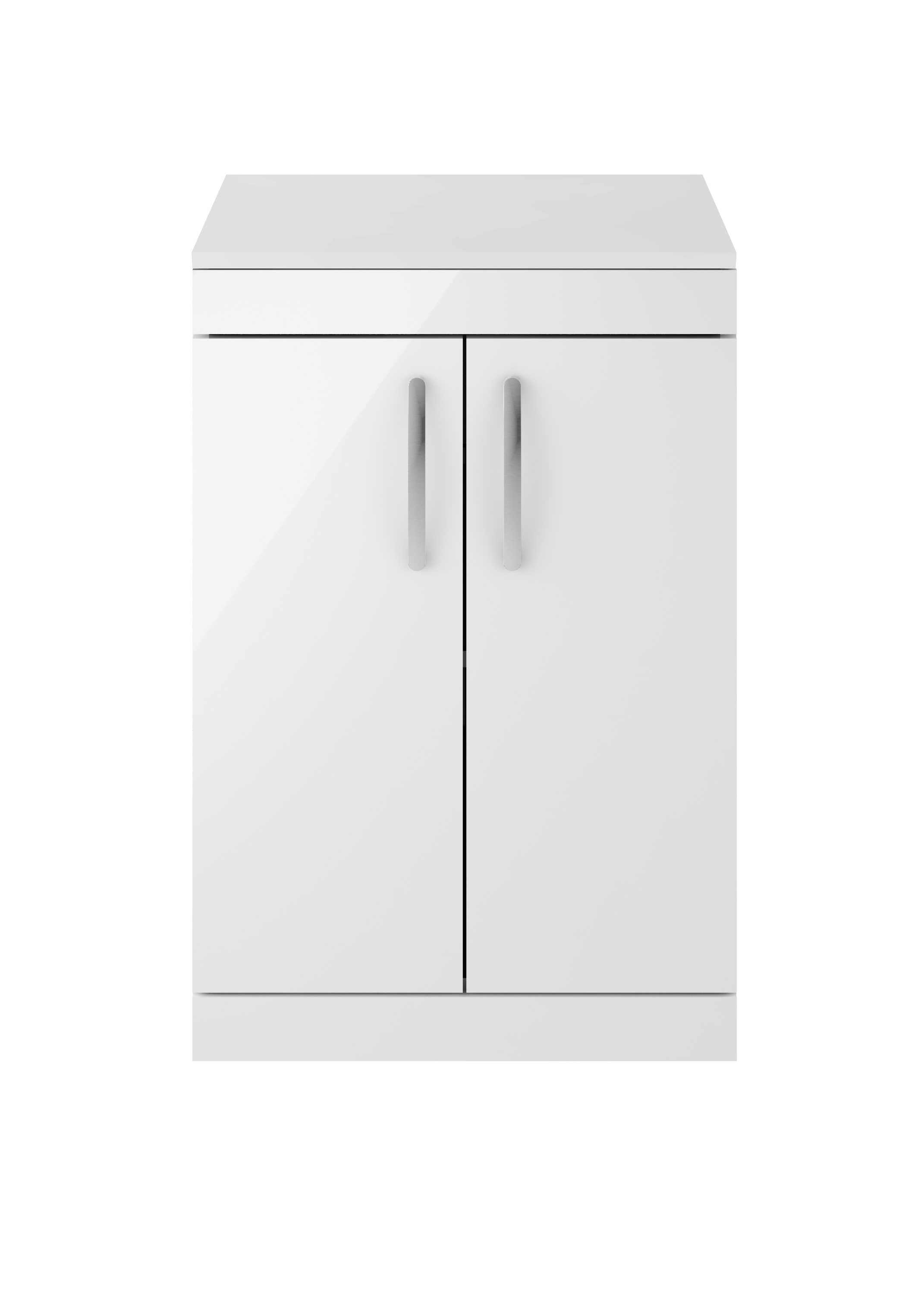 Nuie Athena Gloss White 600mm Floor Standing Vanity Unit with Worktop ATH027W