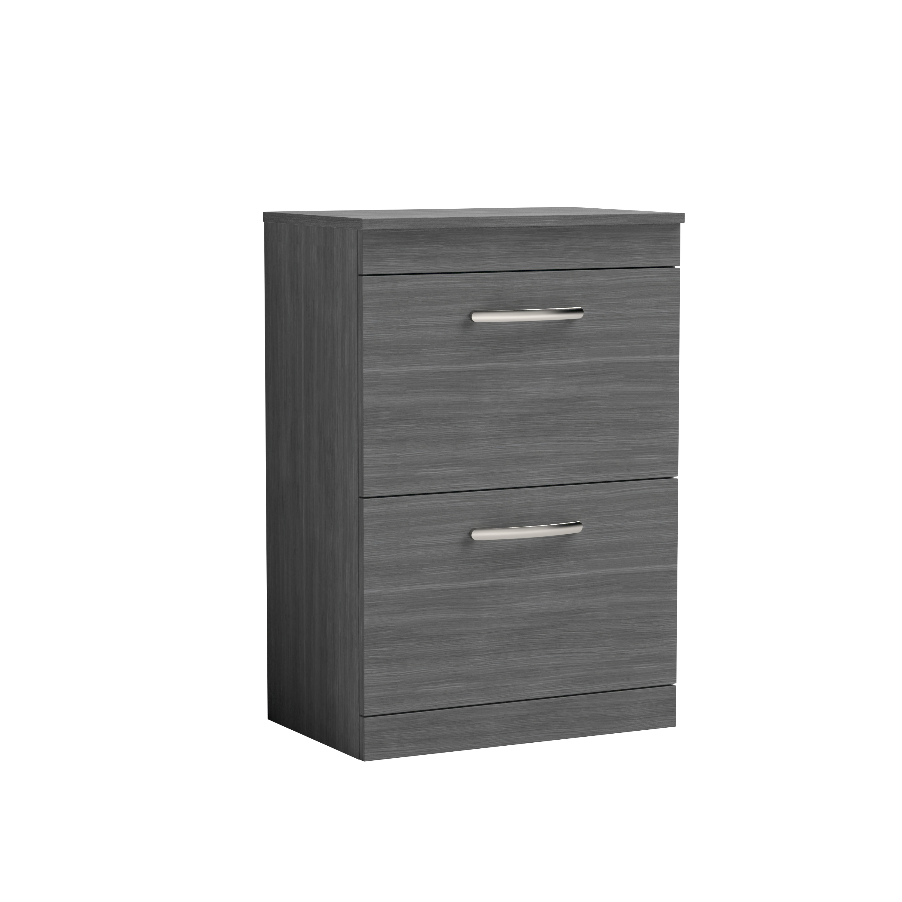 Nuie Athena Anthracite Woodgrain 600mm Floor Standing Vanity Unit with Worktop ATH032W
