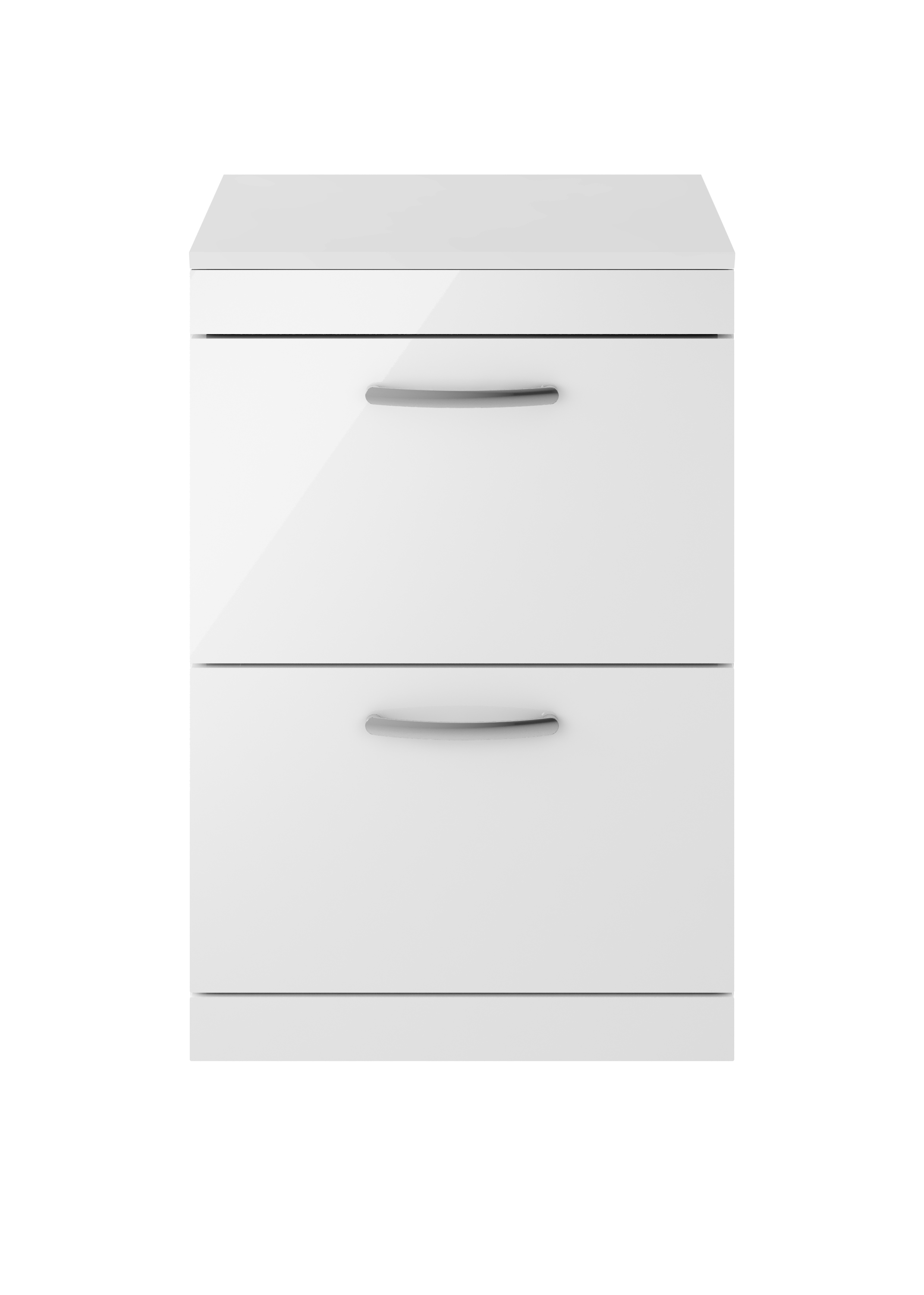 Nuie Athena Gloss White 600mm Floor Standing Vanity Unit with Worktop ATH034W