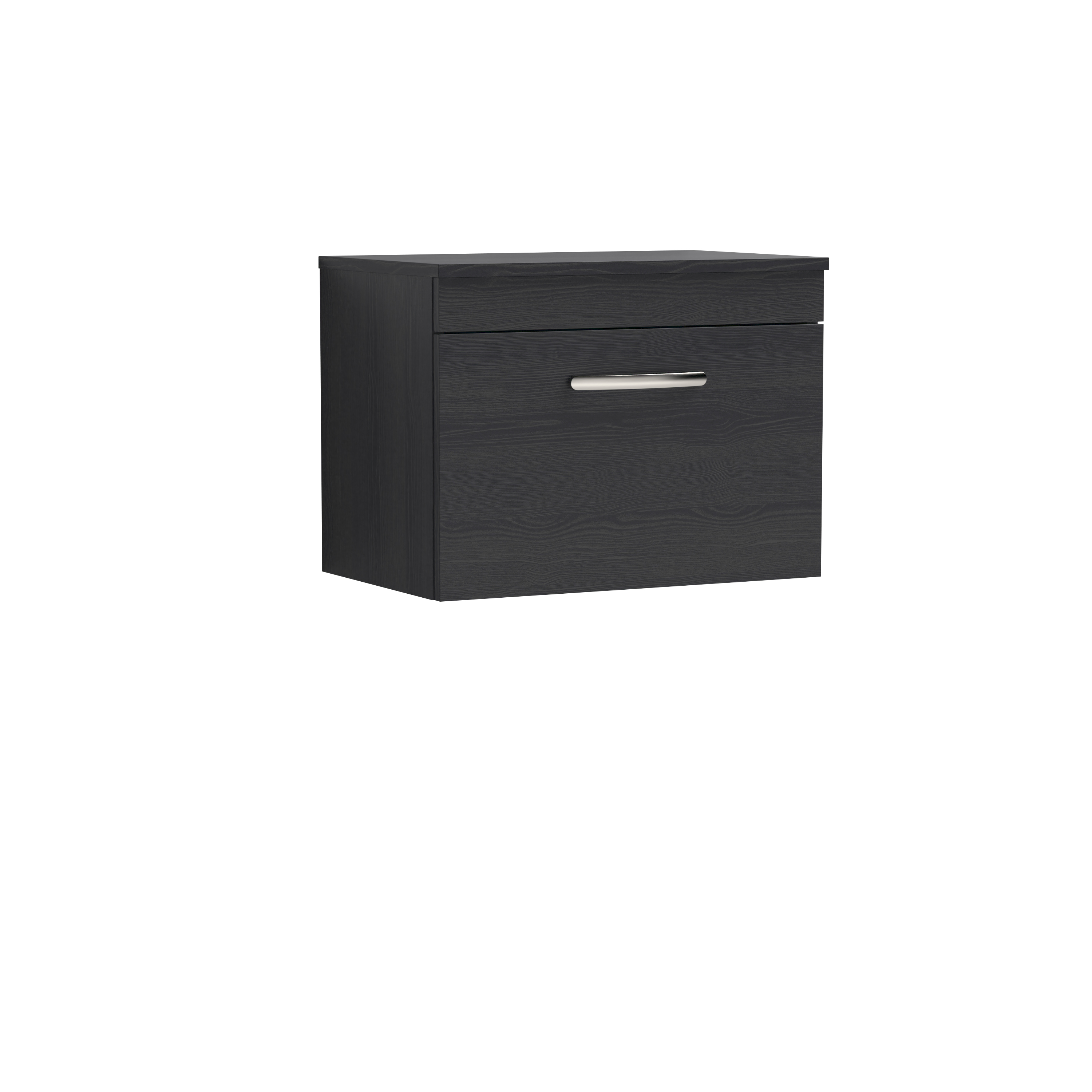 Nuie Athena Charcoal Black 600mm Wall Hung Vanity Unit with Worktop ATH040W