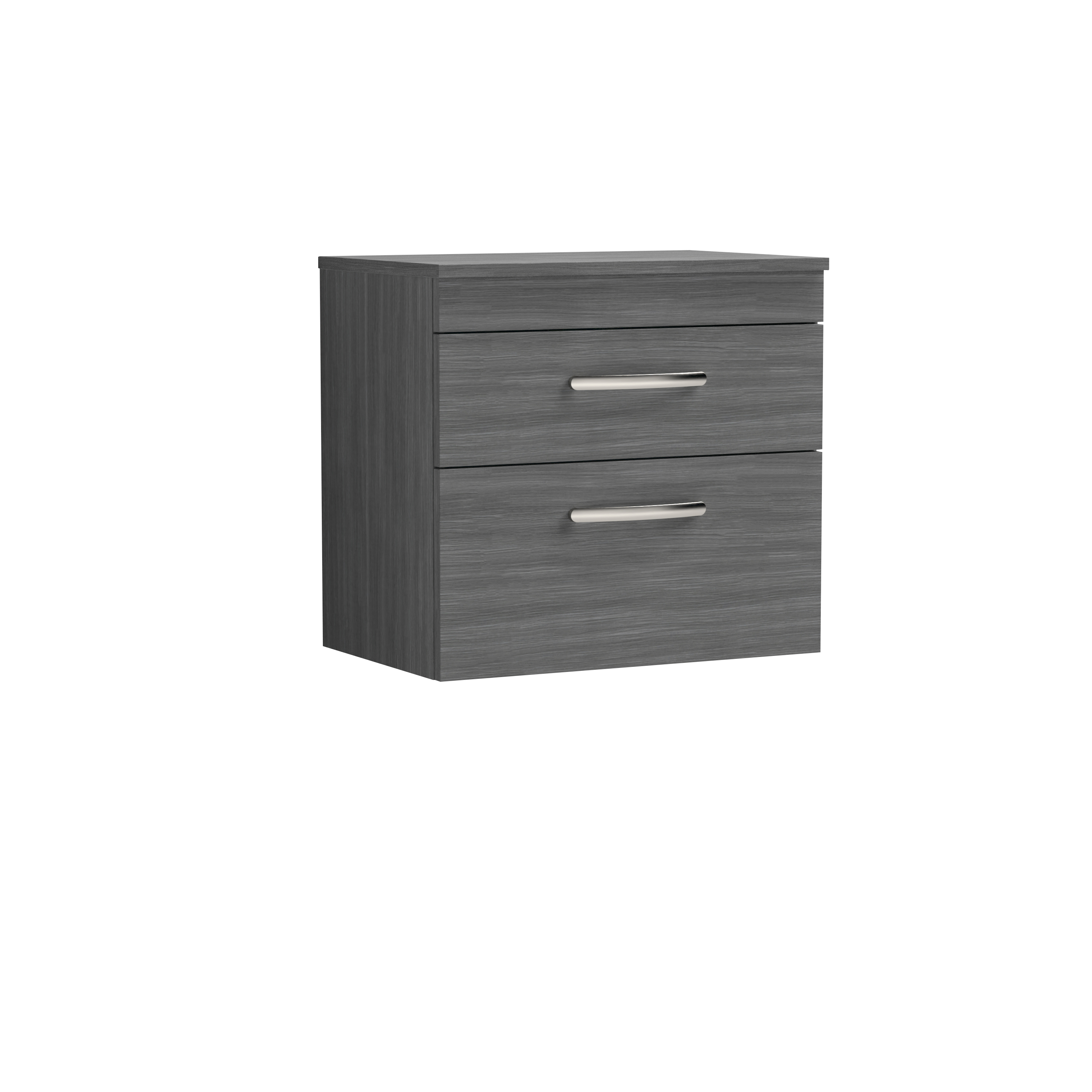 Nuie Athena Anthracite Woodgrain 600mm Wall Hung Vanity Unit with Worktop ATH046W