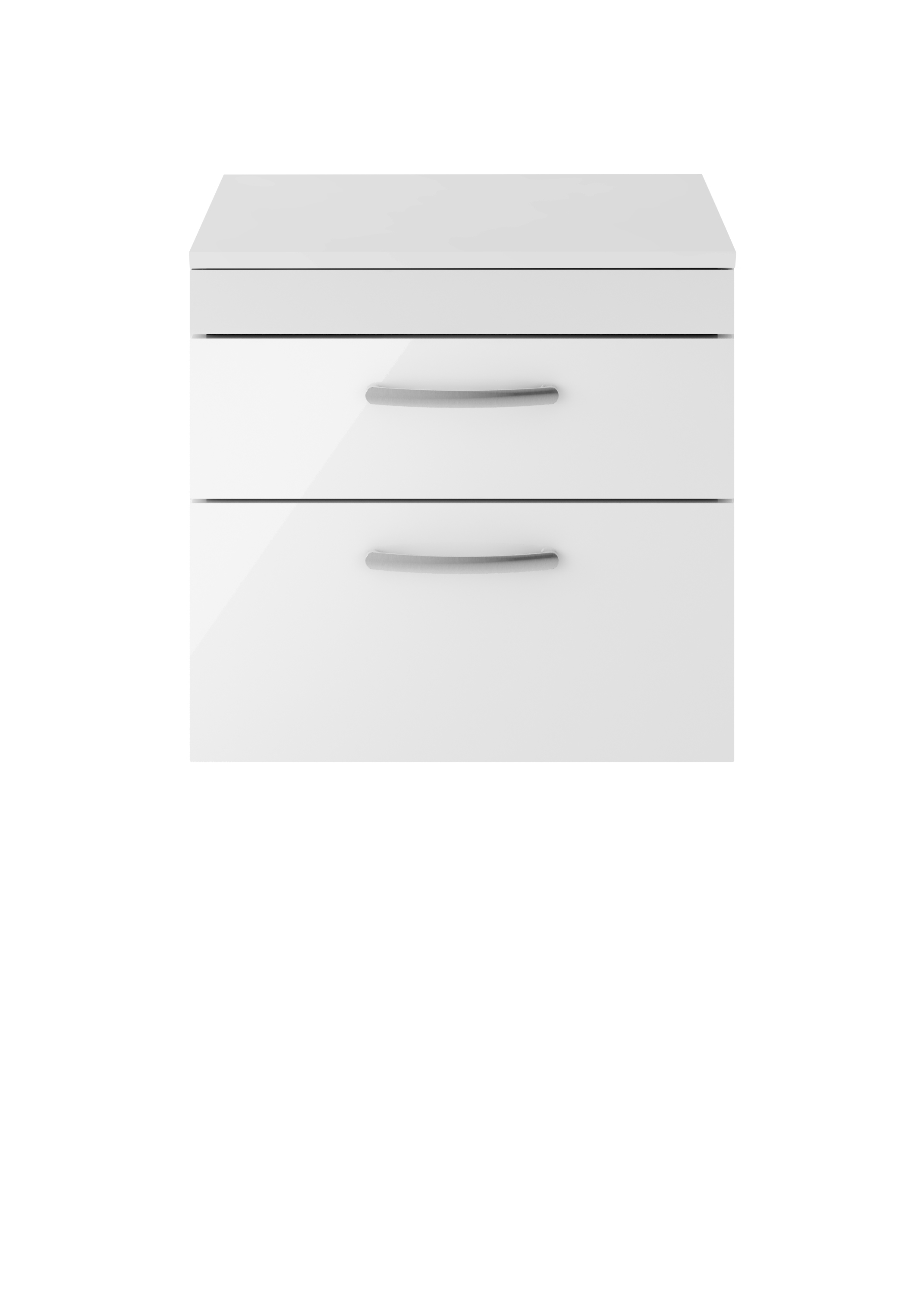 Nuie Athena Gloss White 600mm Wall Hung Vanity Unit with Worktop ATH048W