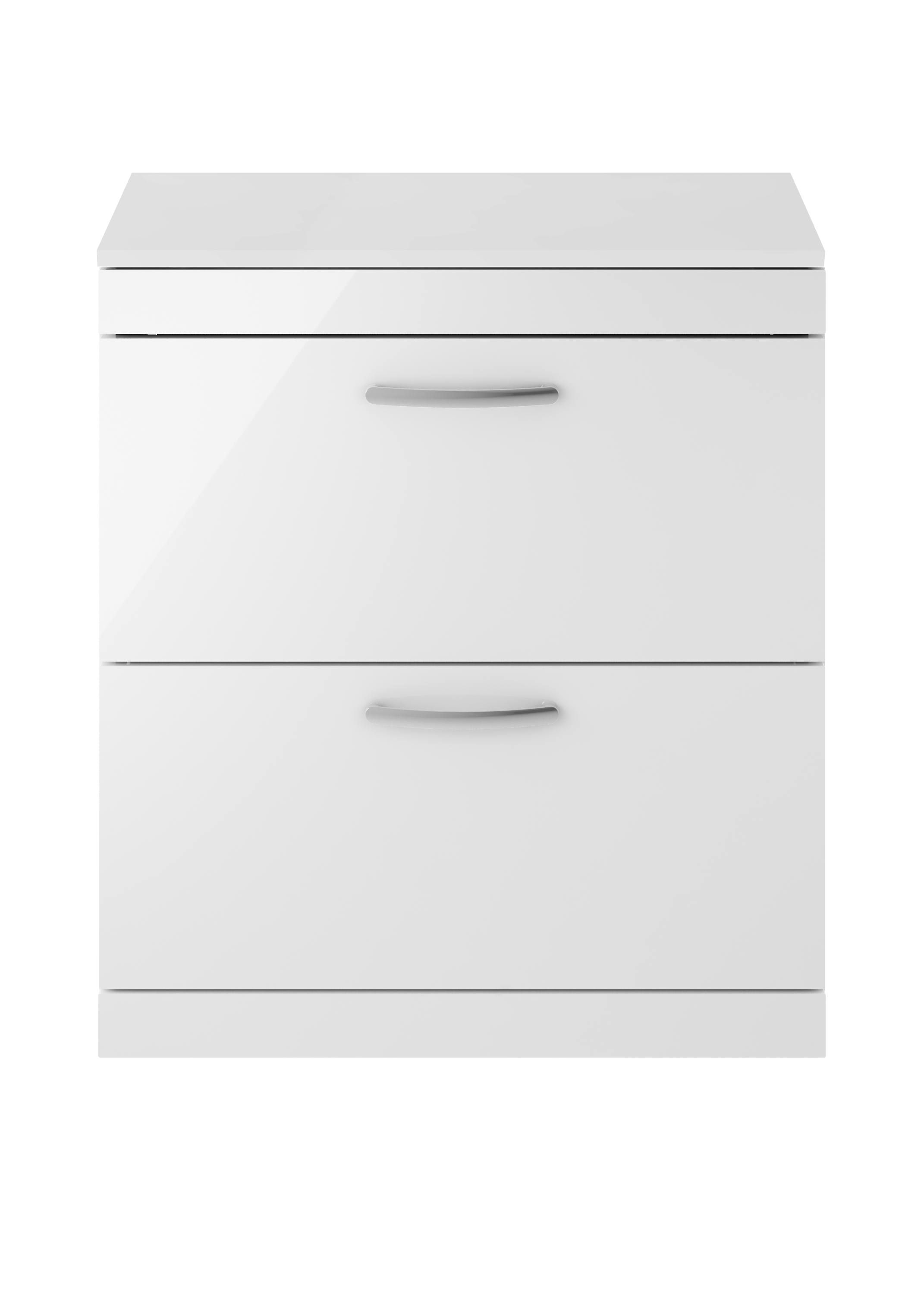 Nuie Athena Gloss White 800mm Floor Standing Vanity Unit with Worktop ATH055W