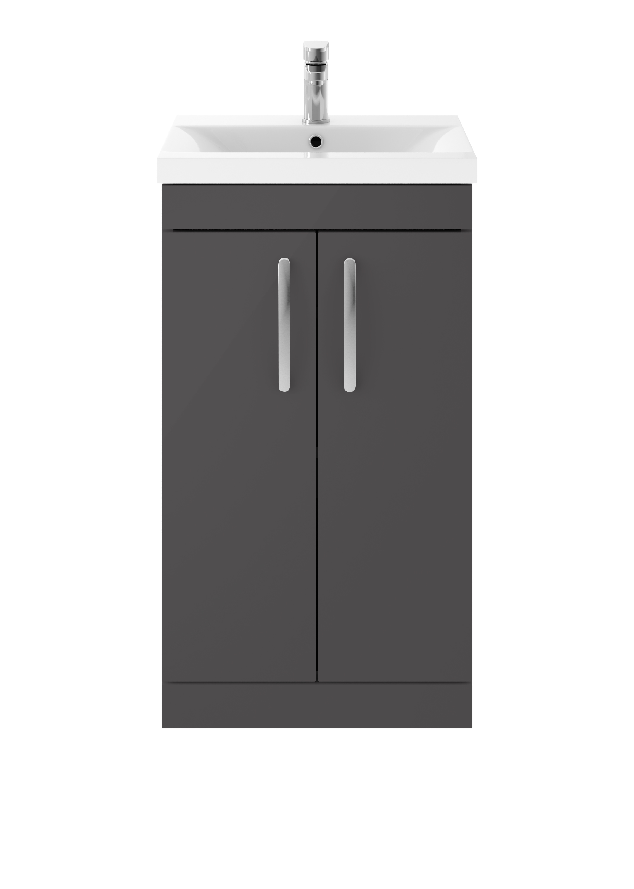 Nuie Athena Gloss Grey 500mm Floor Standing Vanity Unit with Mid Edge Basin ATH072A