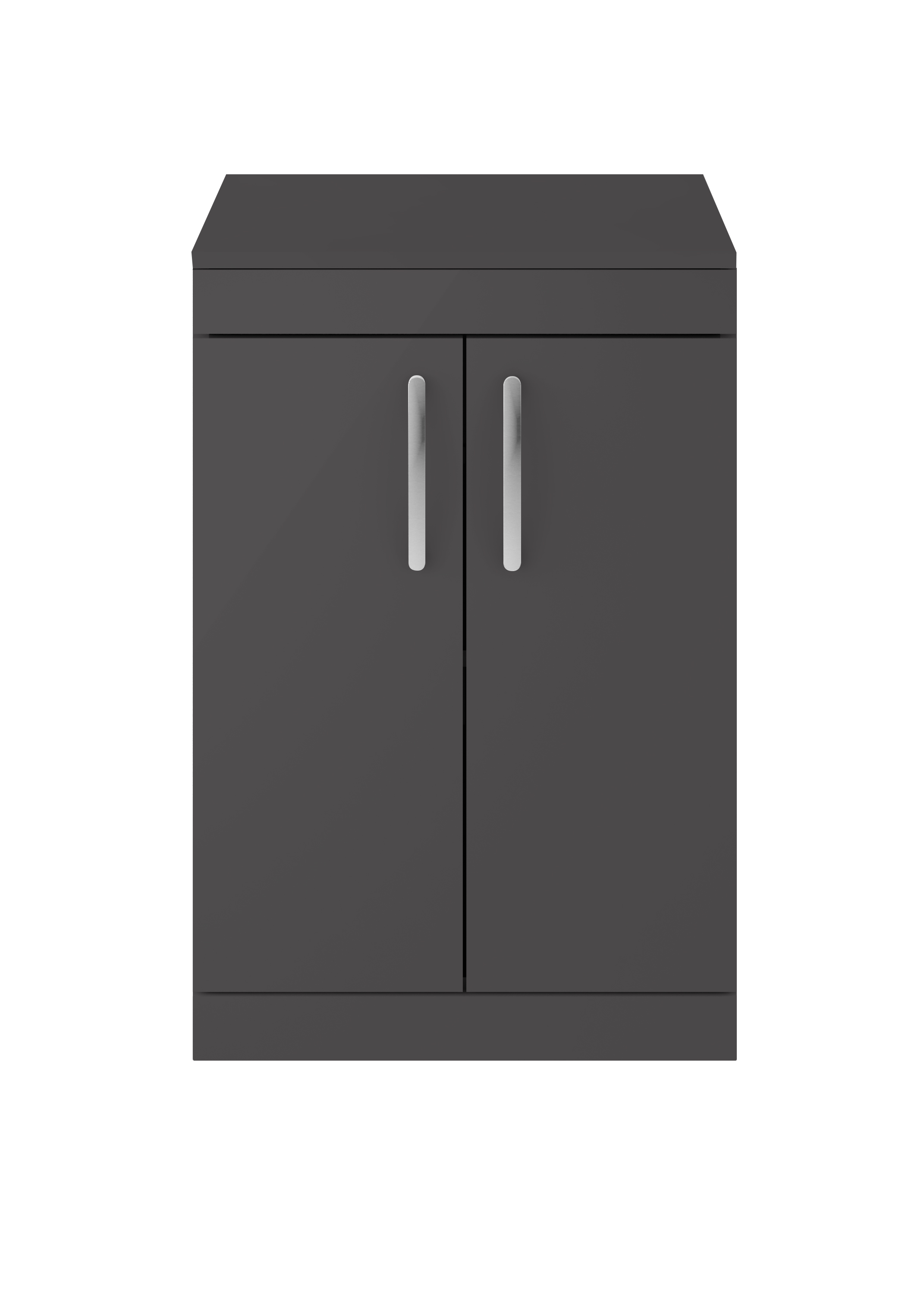 Nuie Athena Gloss Grey 600mm Floor Standing Vanity Unit with Worktop ATH075W