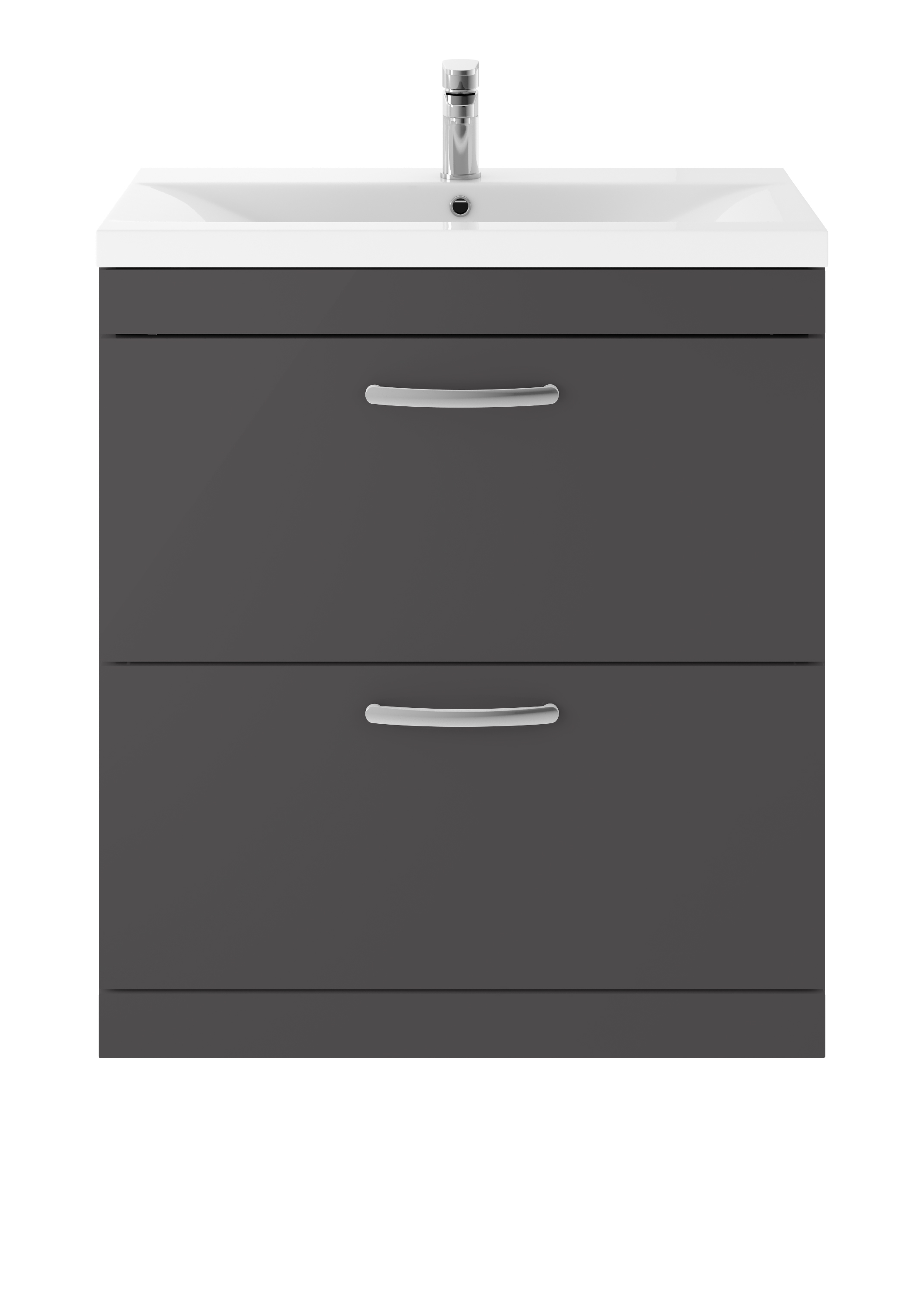 Nuie Athena Gloss Grey 800mm Floor Standing Vanity Unit with Mid Edge Basin ATH079A