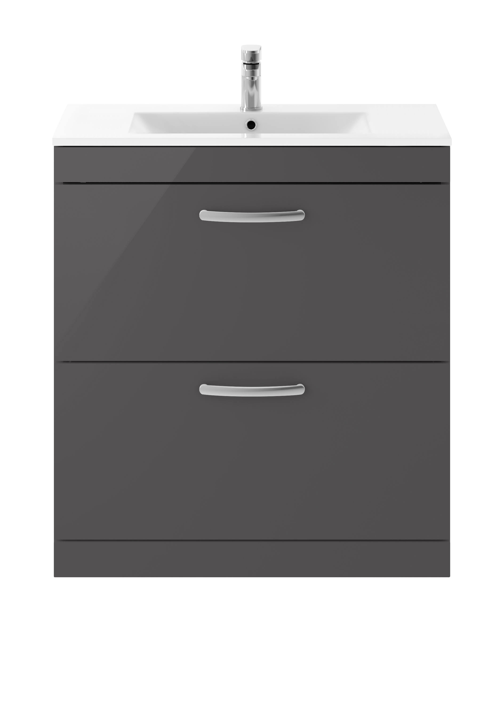 Nuie Athena Gloss Grey 800mm Floor Standing Vanity Unit with Minimalist Basin ATH079B