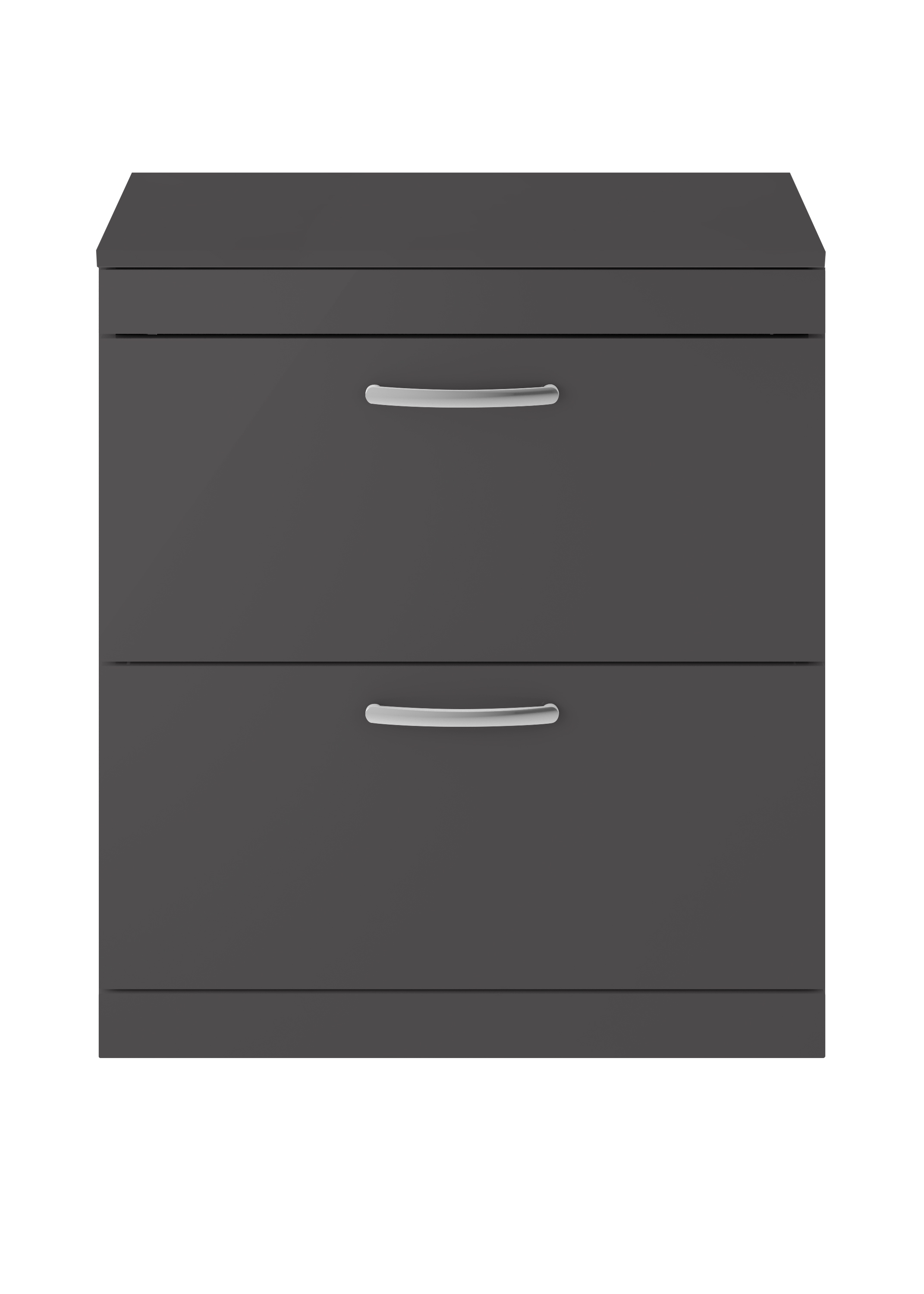 Nuie Athena Gloss Grey 800mm Floor Standing Vanity Unit with Worktop ATH079W