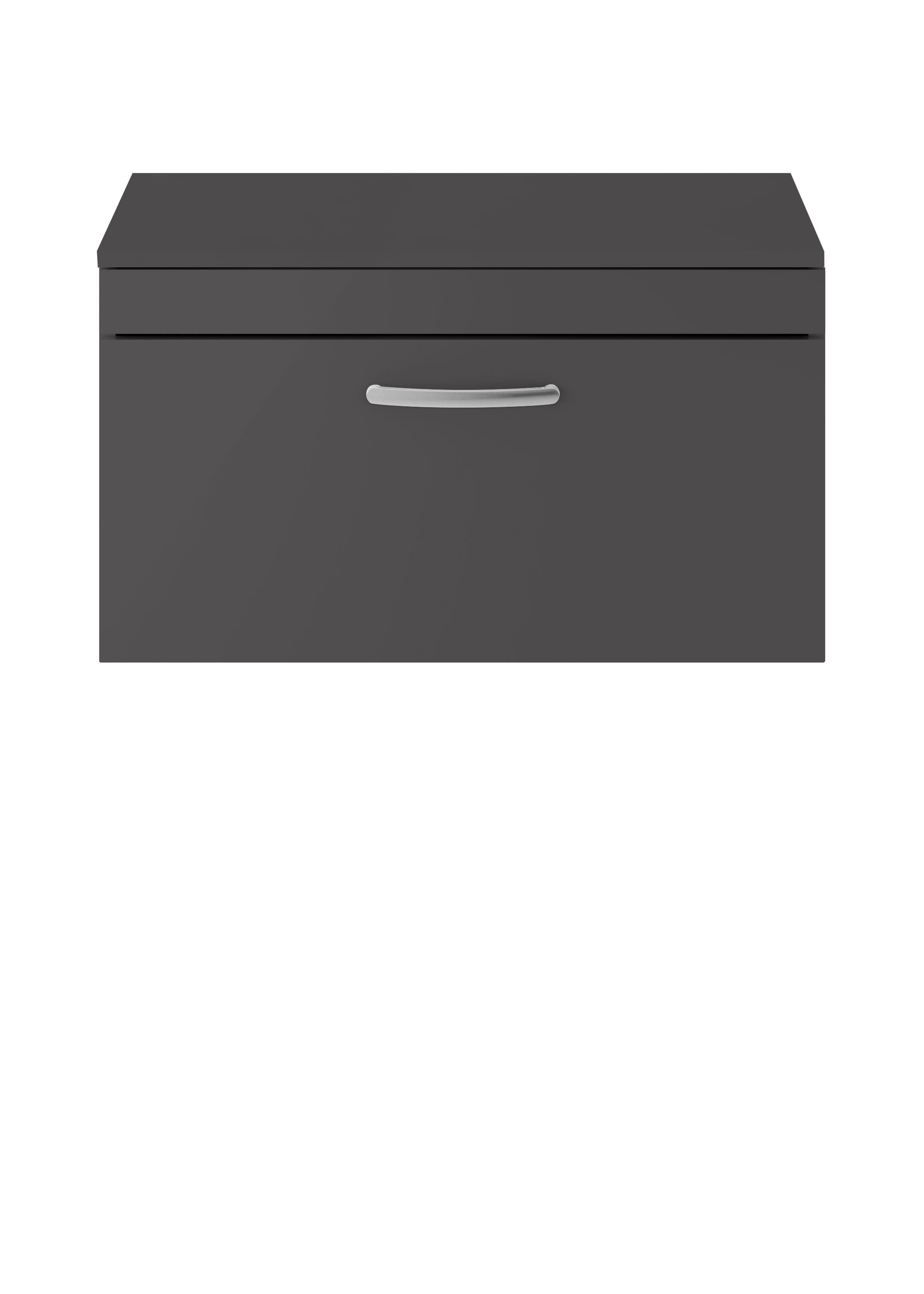 Nuie Athena Gloss Grey 800mm Wall Hung Vanity Unit with Worktop ATH080W