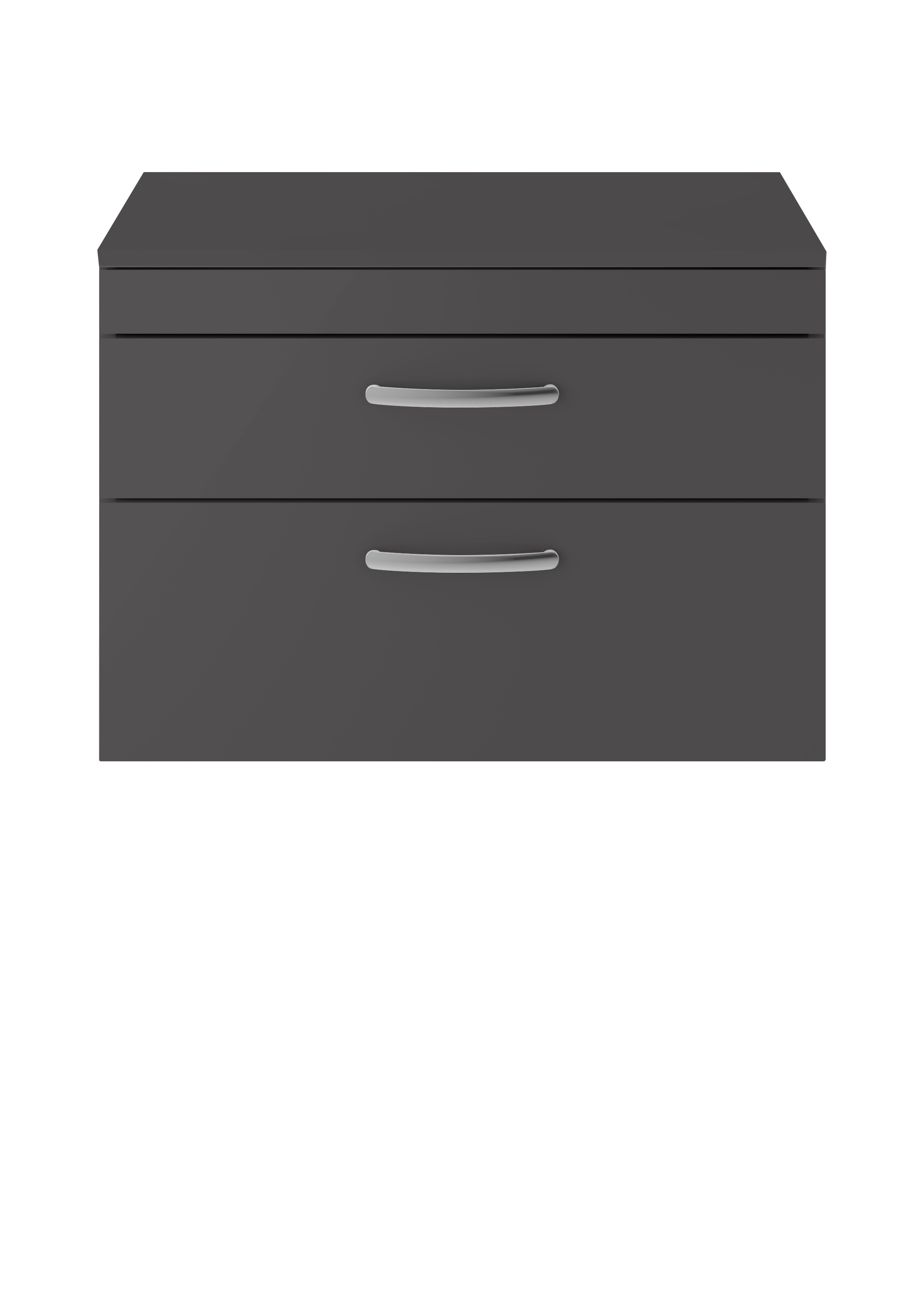 Nuie Athena Gloss Grey 800mm Wall Hung Vanity Unit with Worktop ATH081W